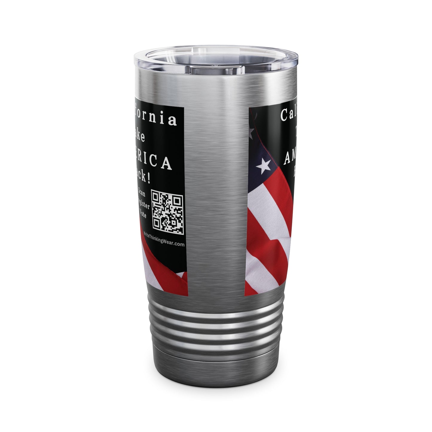 California Take America Back! Scan Register Vote Ringneck Tumbler, 20oz