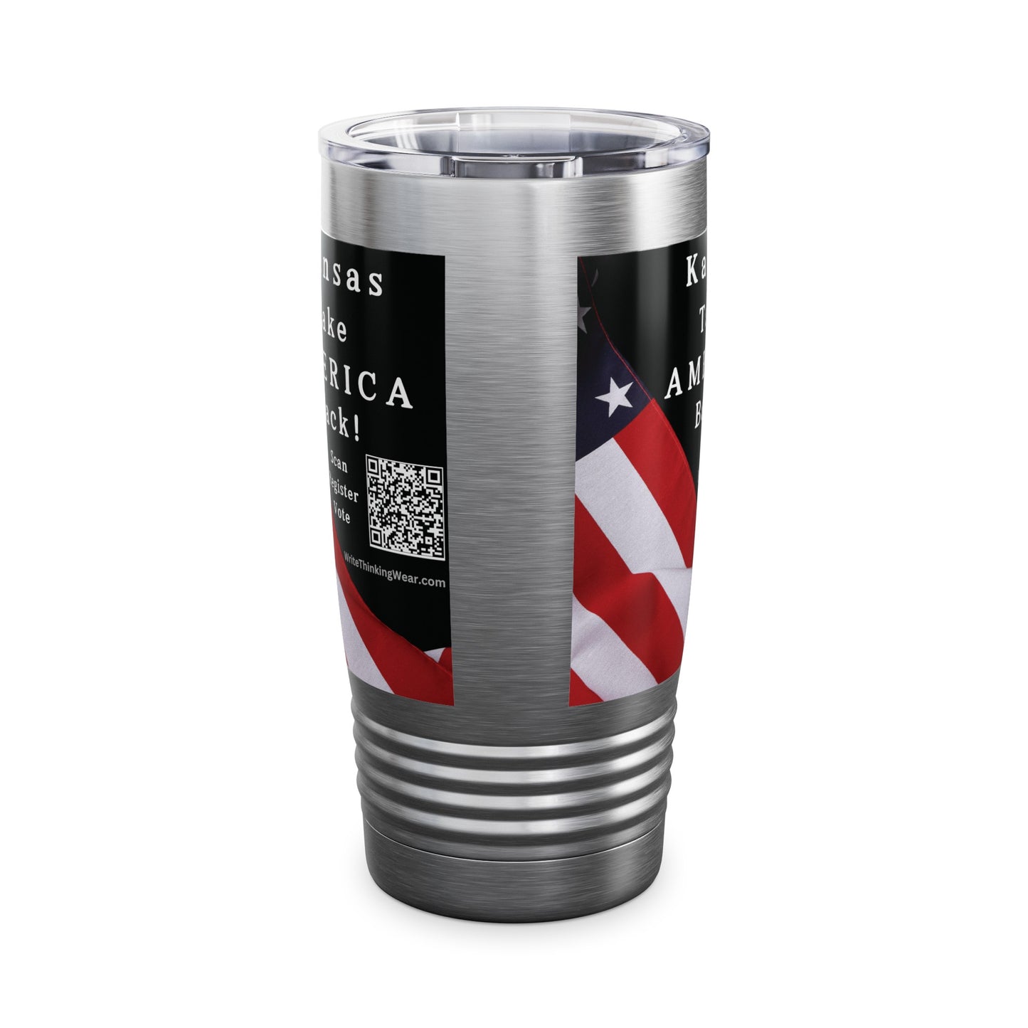 Kansas Take America Back! Scan Register Vote Ringneck Tumbler, 20oz