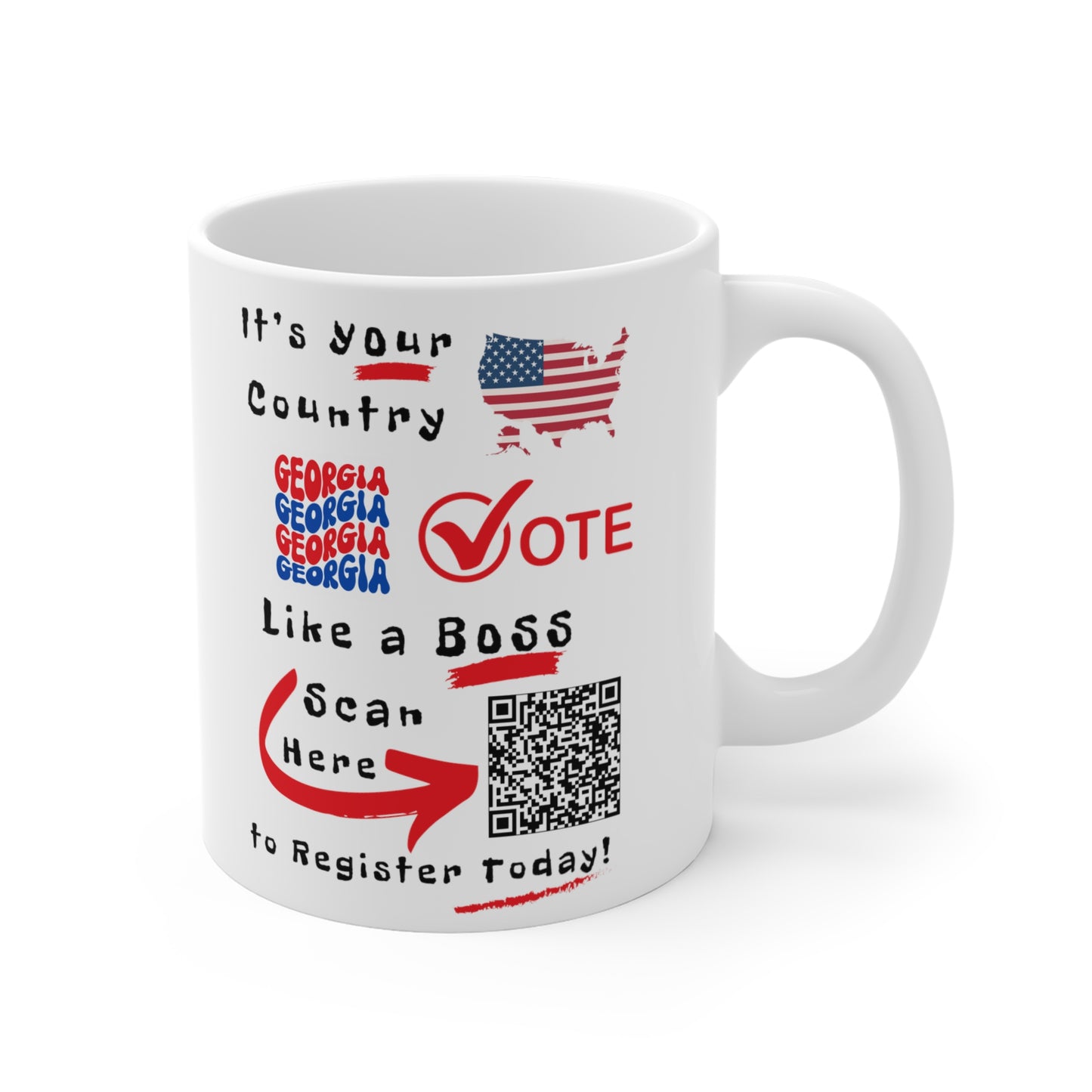 Georgia Vote Like a Boss! Mug 11oz - White