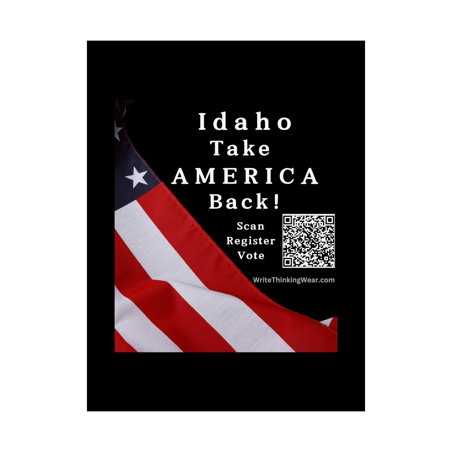 Idaho Take America Back! Scan Register Vote Matte Vertical Poster