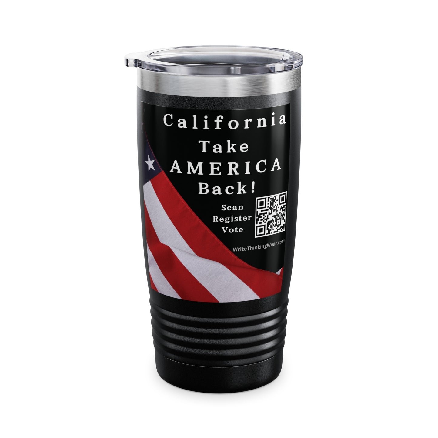 California Take America Back! Scan Register Vote Ringneck Tumbler, 20oz