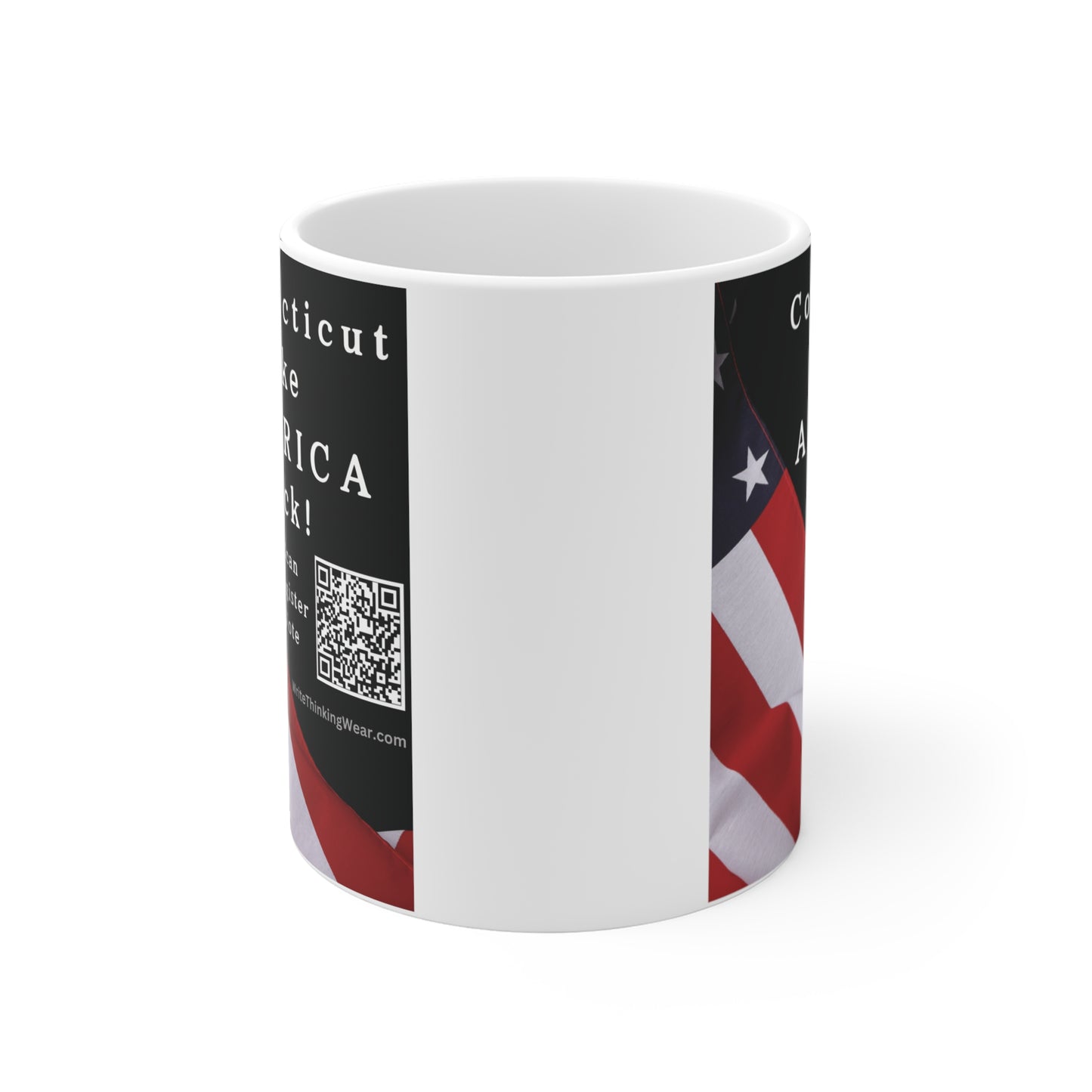 Connecticut Take America Back! Scan Register Vote Mug