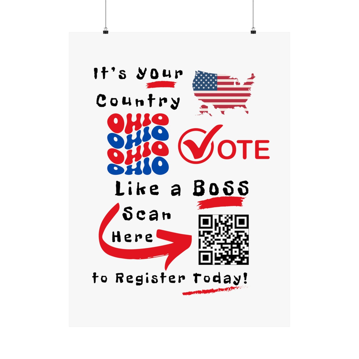 Ohio Vote Like a Boss! Matte Vertical Posters