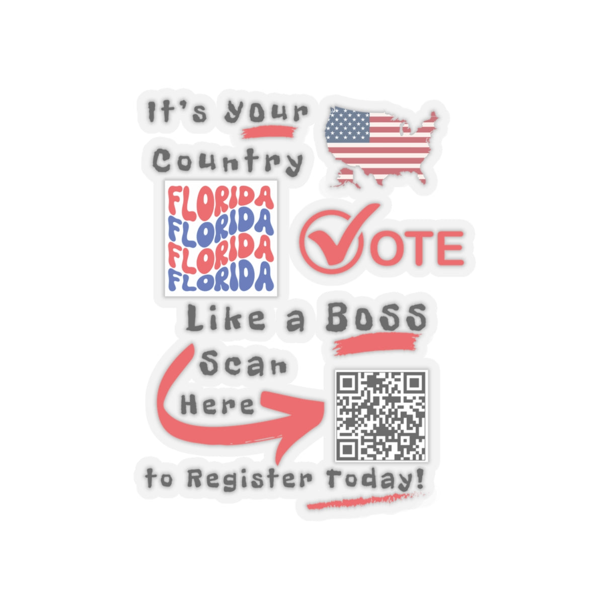 Florida Vote Like a Boss! Kiss-Cut Stickers