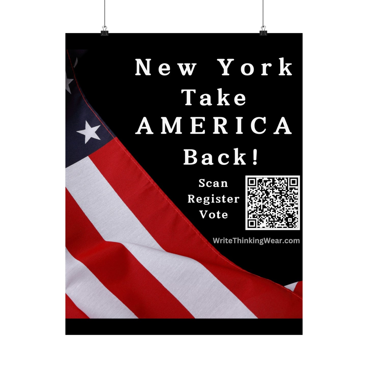 New York Take America Back! Scan Register Vote Matte Vertical Poster