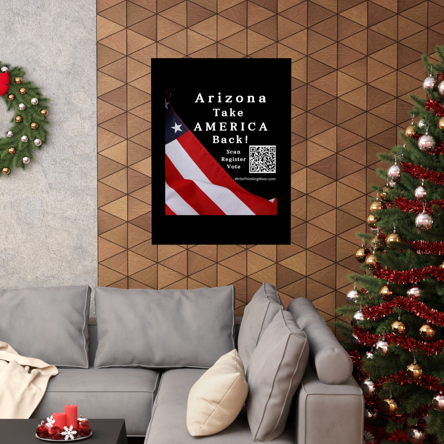 Arizona Take America Back! Scan Register Vote Matte Vertical Posters 