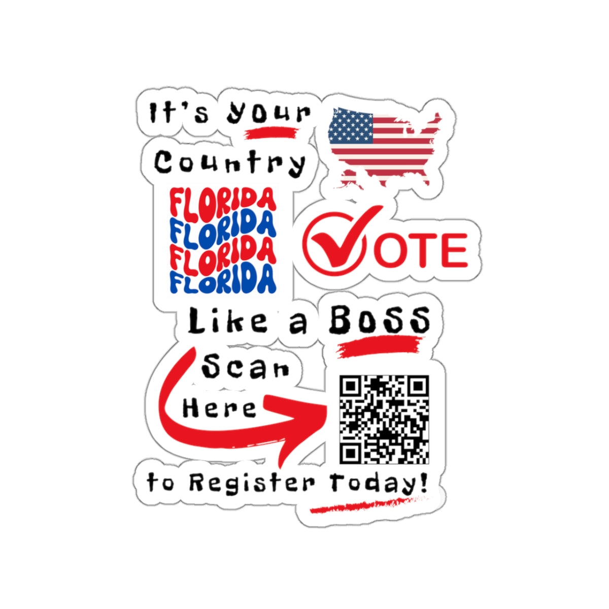 Florida Vote Like a Boss! Kiss-Cut Stickers