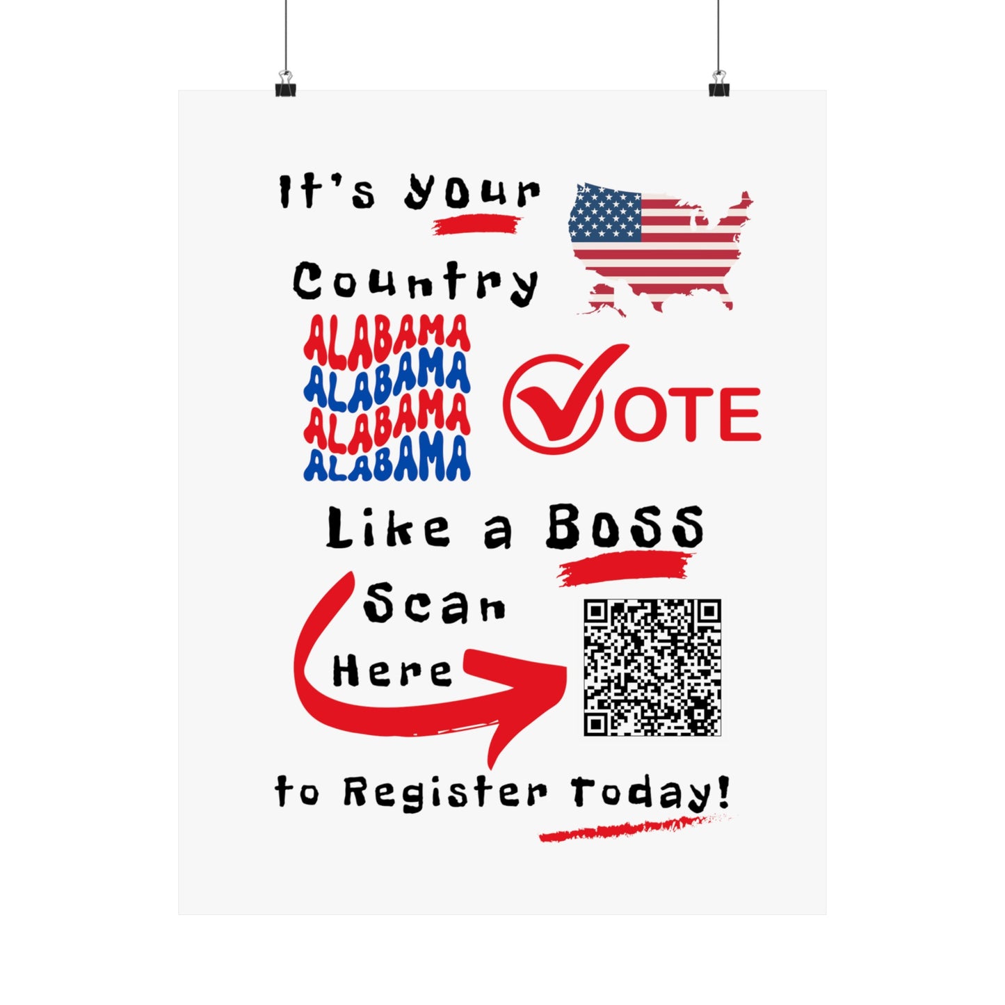 Alabama Vote Like a Boss! Matte Vertical Posters