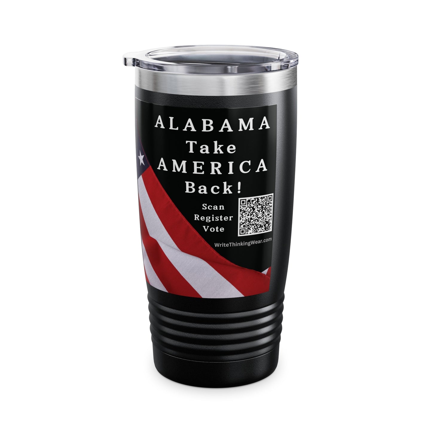 Alabama Take America Back! Scan Register Vote Ringneck Tumbler, 20oz