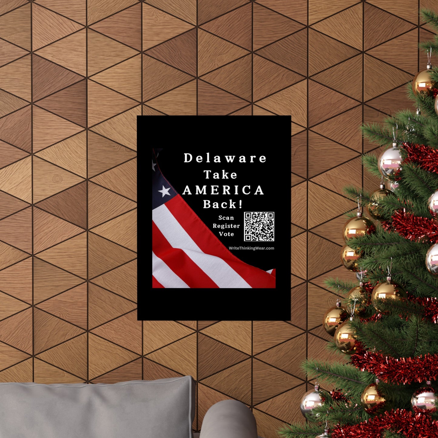 Delaware Take America Back! Scan Register Vote Matte Vertical Poster