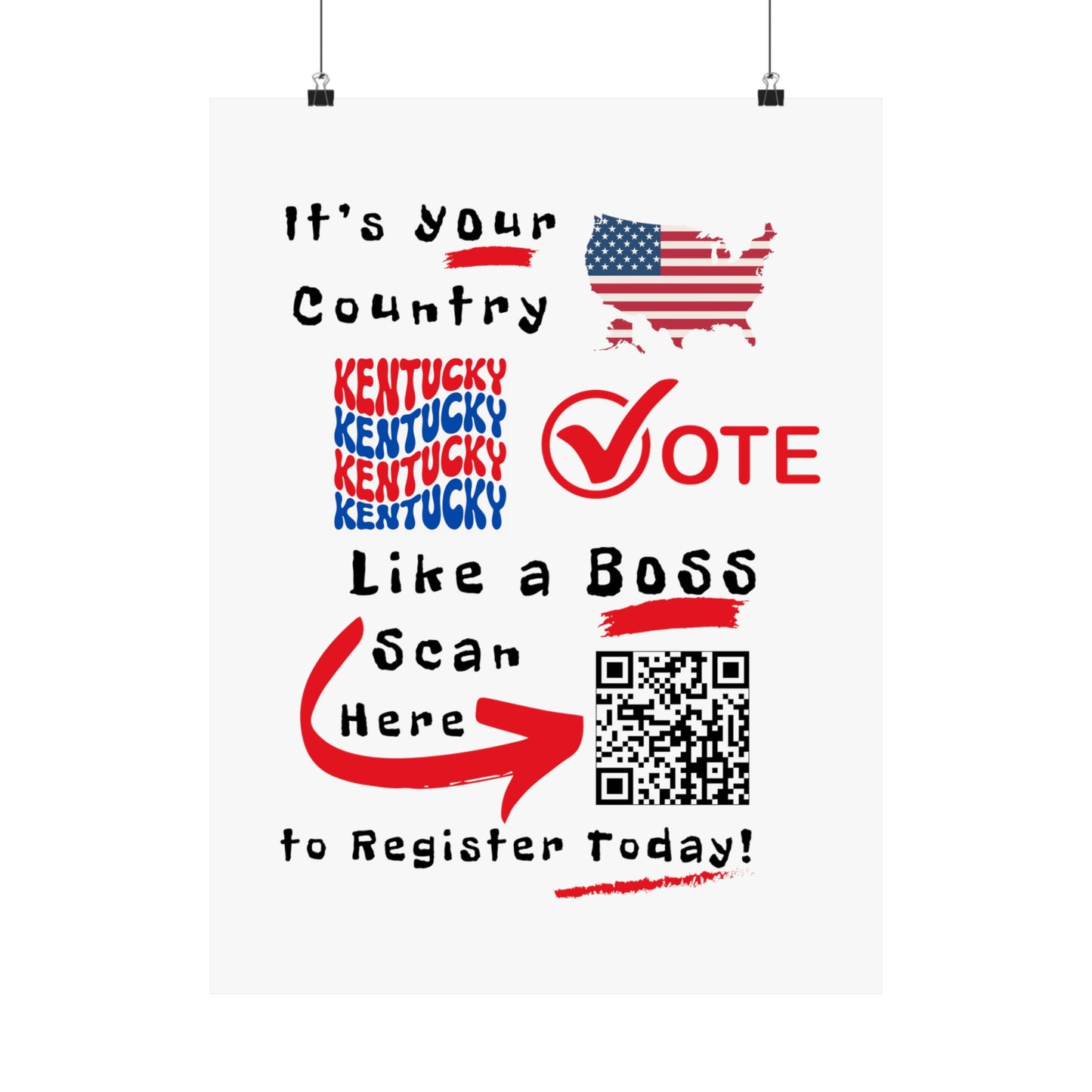 Kentucky Vote Like a Boss! Matte Vertical Posters