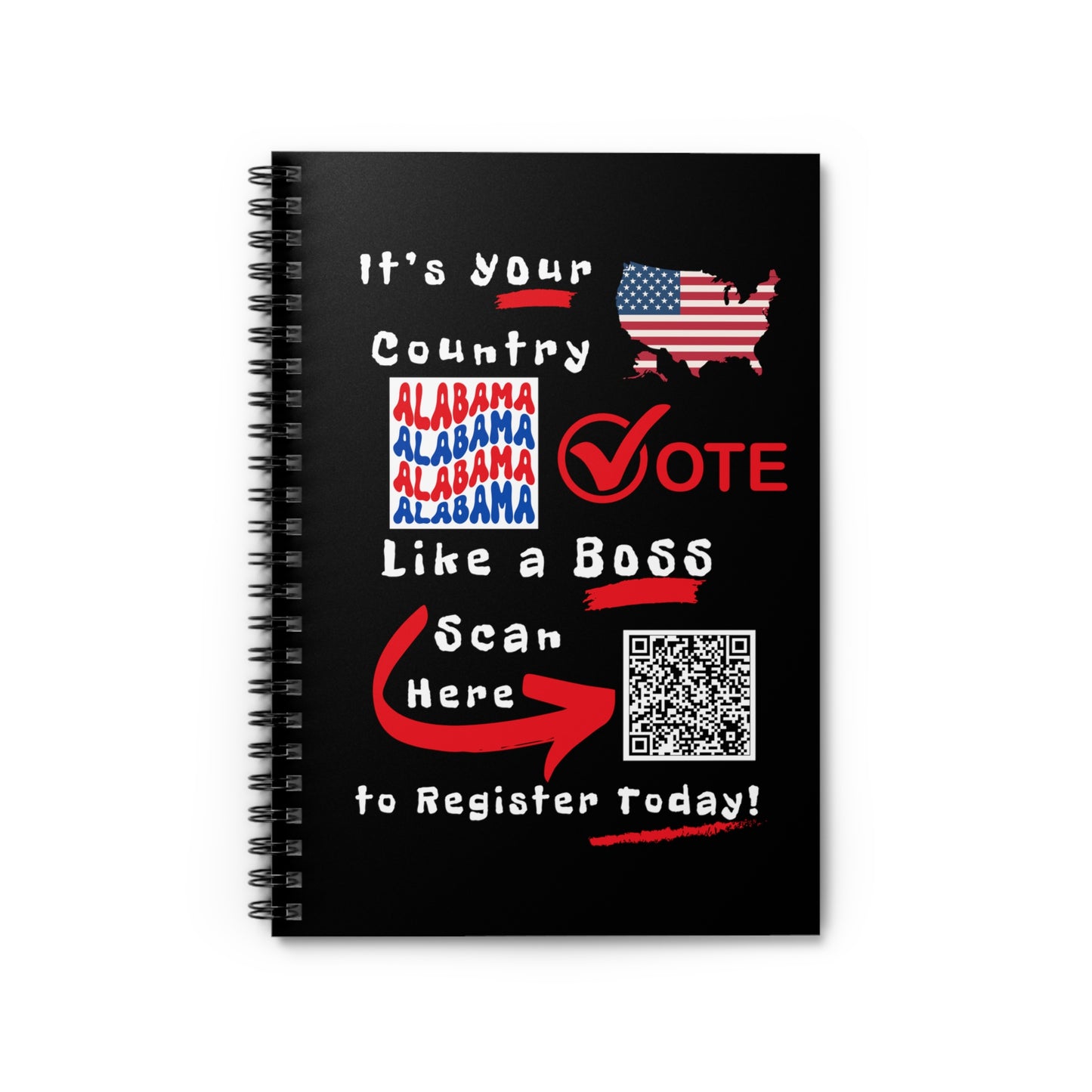 Alabama Vote Like a Boss! Spiral Notebook - Ruled Line