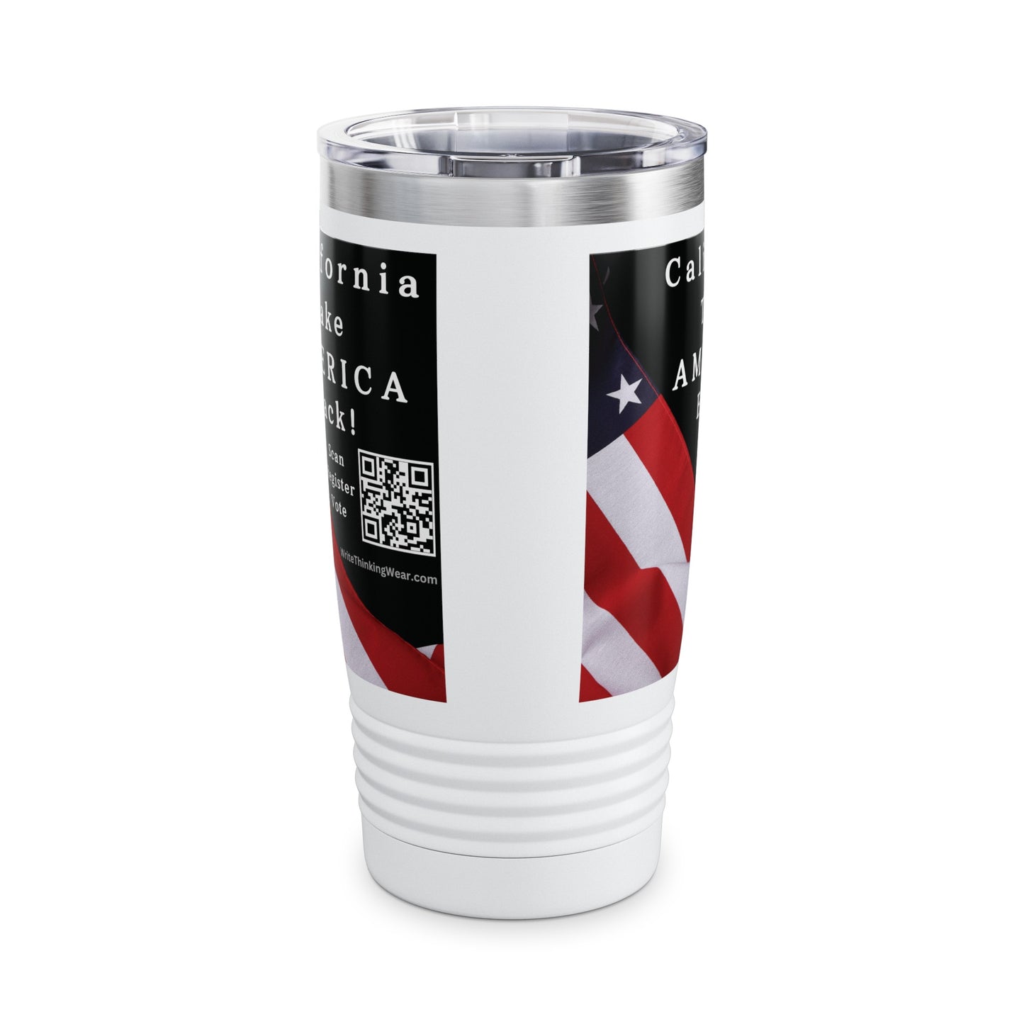 California Take America Back! Scan Register Vote Ringneck Tumbler, 20oz