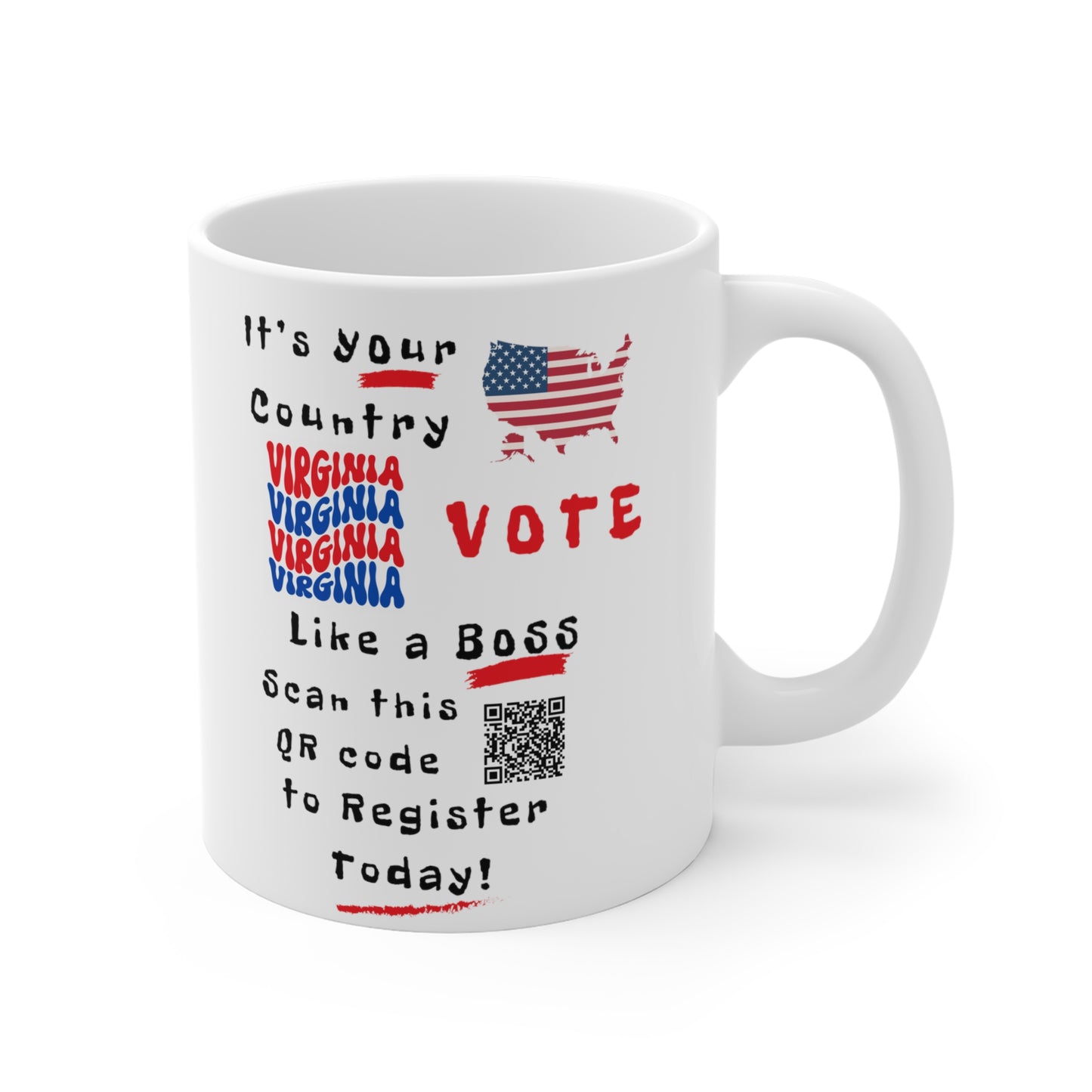 Vote Like a Boss Virginia Mug 11oz