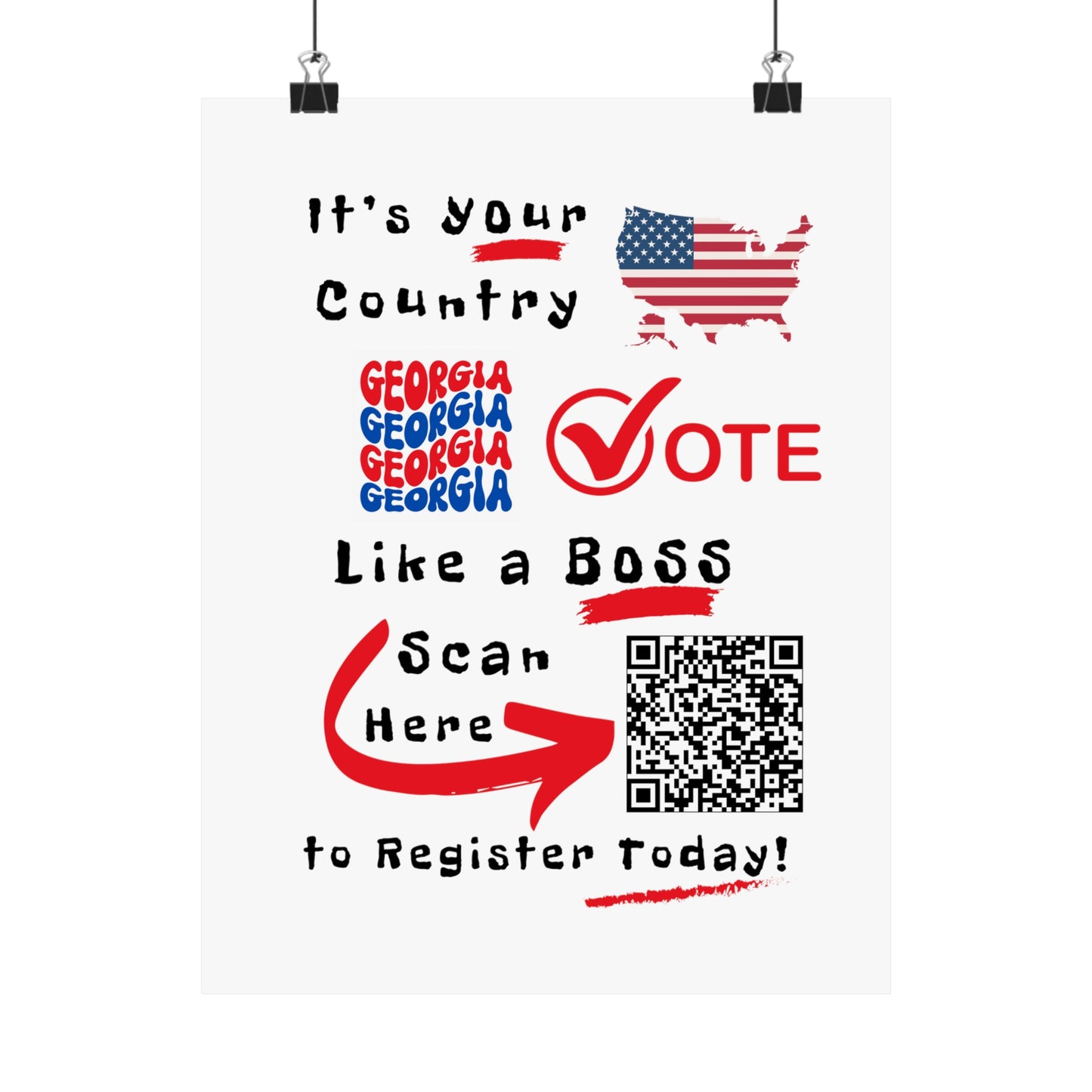 Georgia Vote Like a Boss! Matte Vertical Poster