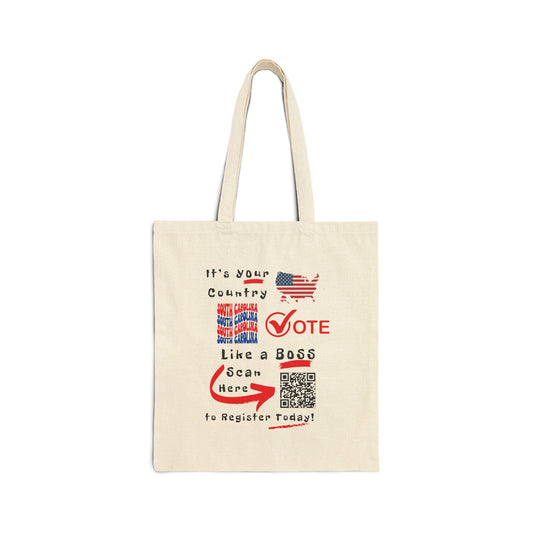 South Carolina Vote Like a Boss! Cotton Canvas Tote Bag