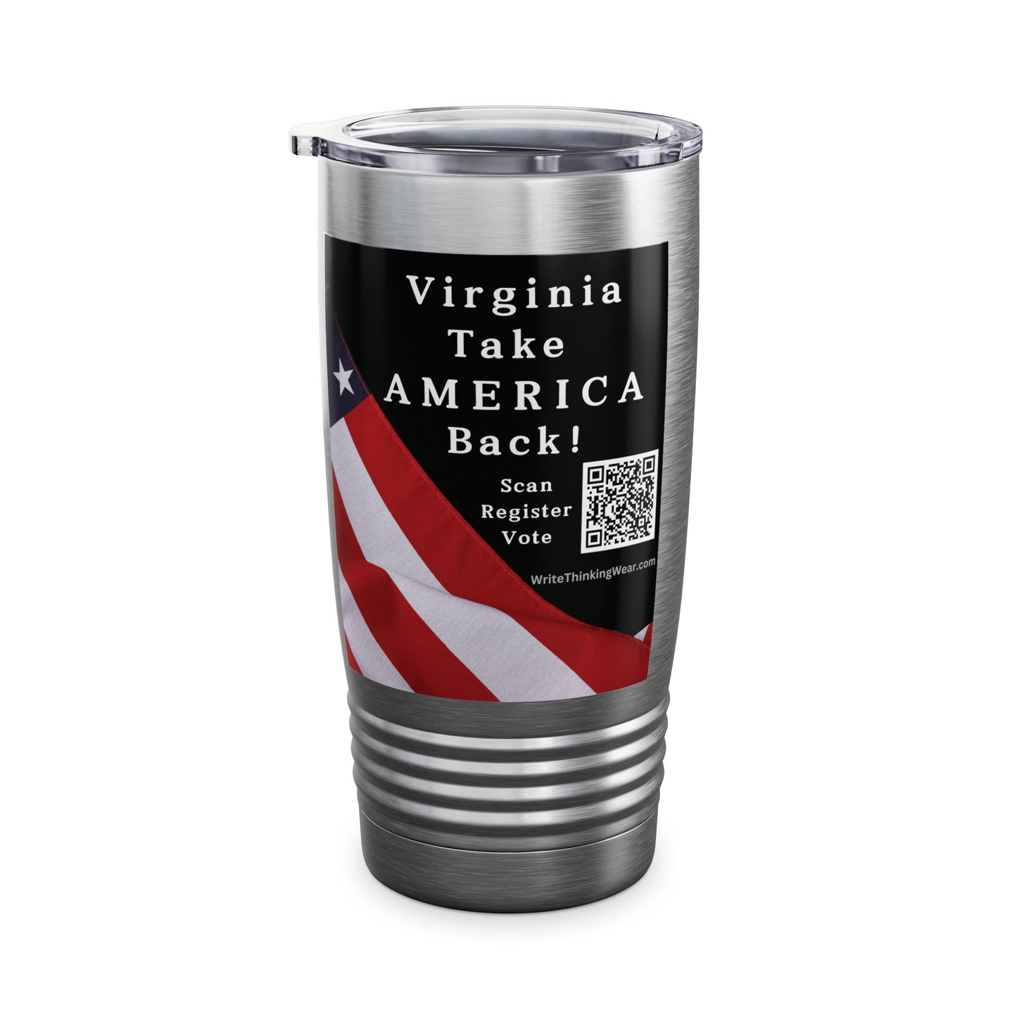 Virginia Take America Back! Scan Register Vote Ringneck Tumbler, 20oz