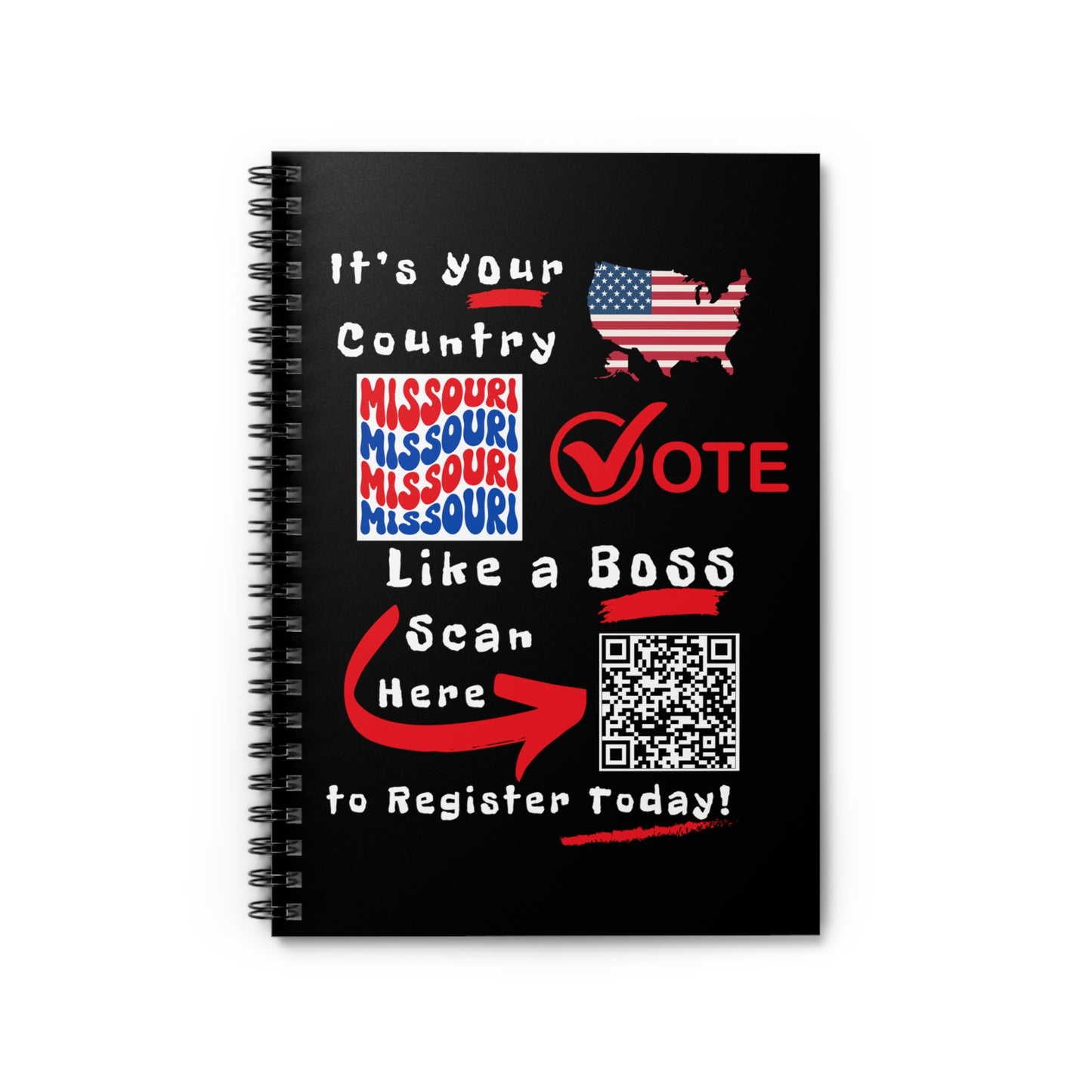 Missouri Vote Like a Boss! Spiral Notebook - Ruled Line