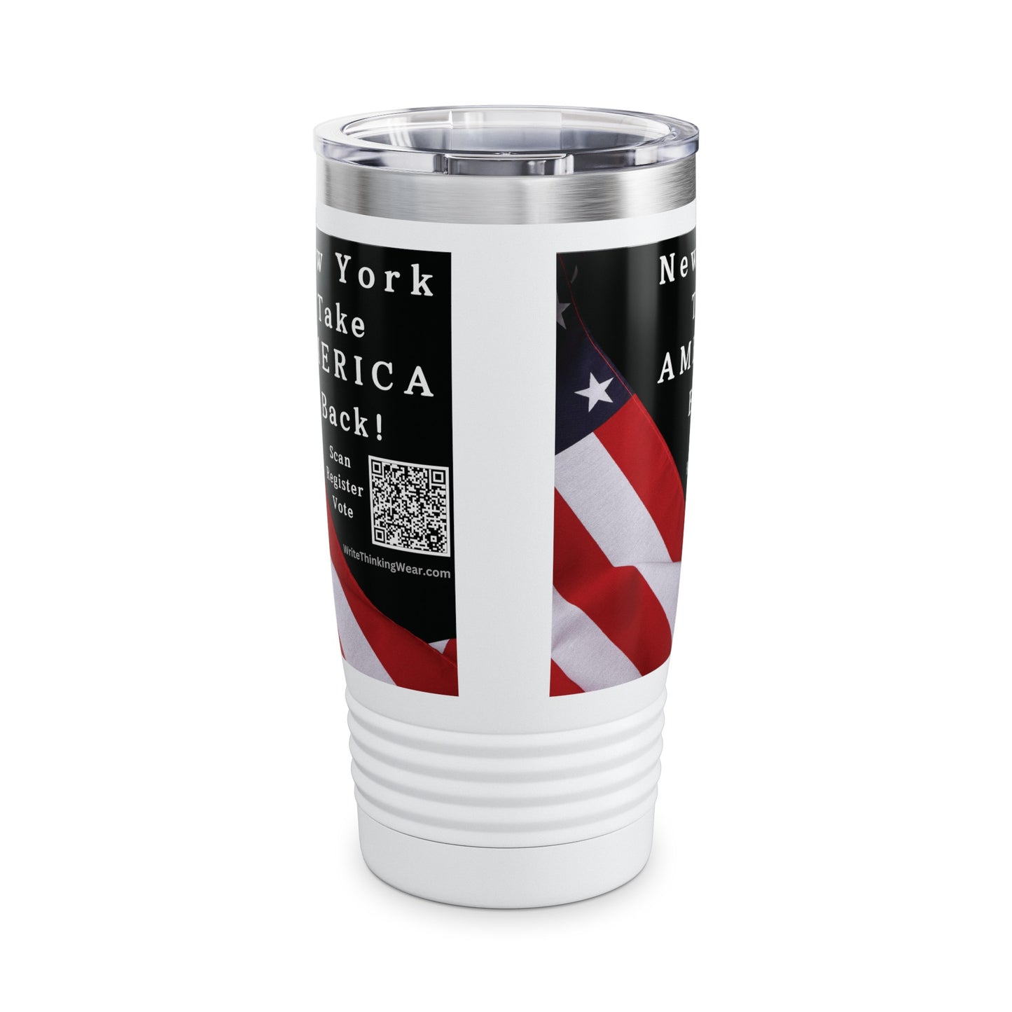 New York Take America Back! Scan Register Vote Ringneck Tumbler, 20oz