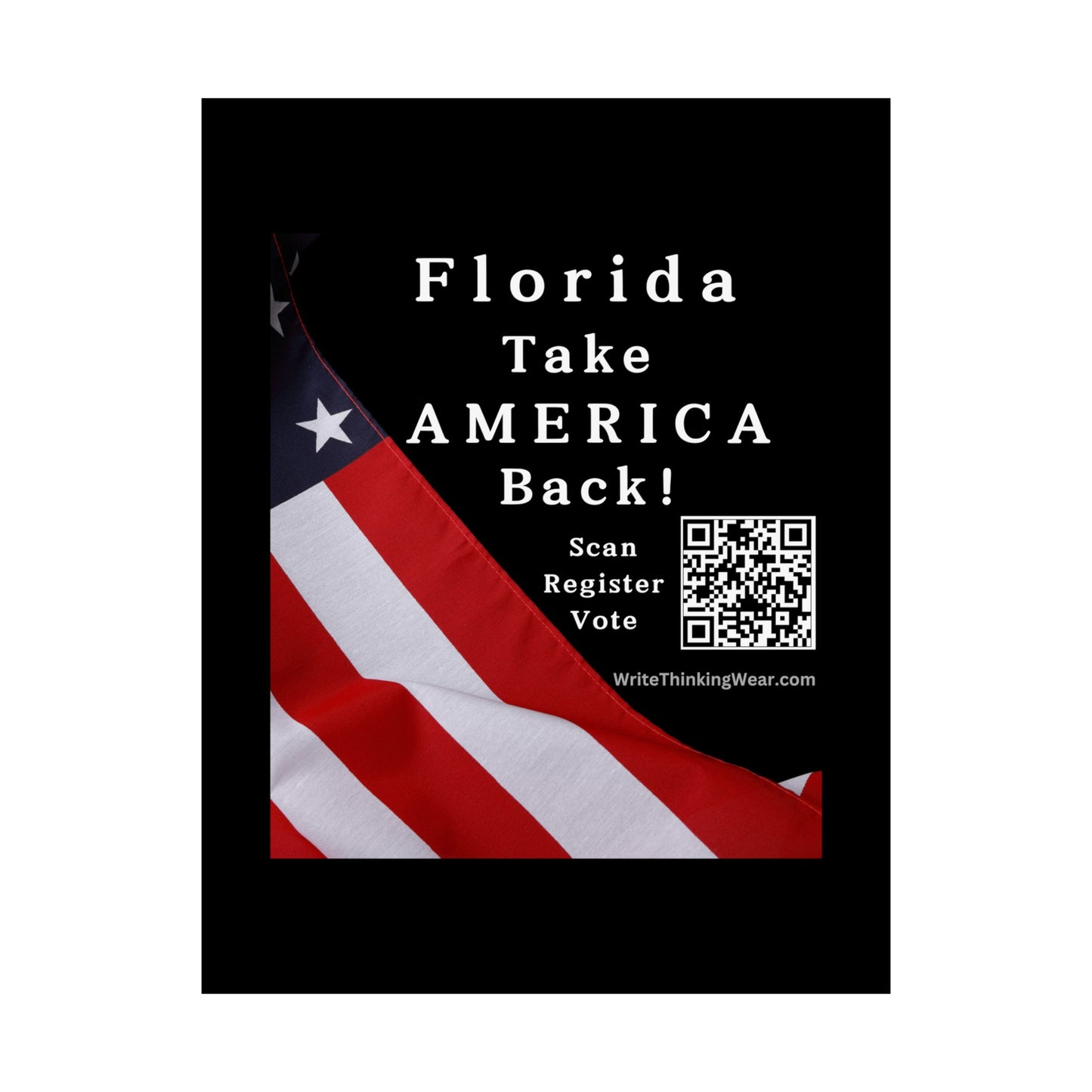 Florida Take America Back! Scan Register Vote Matte Vertical Poster