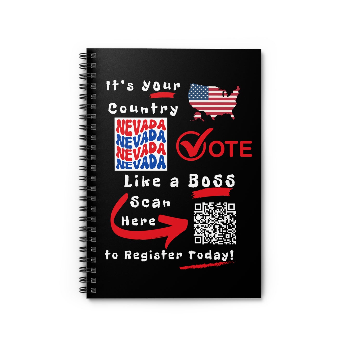 Nevada Vote Like a Boss! Spiral Notebook - Ruled Line