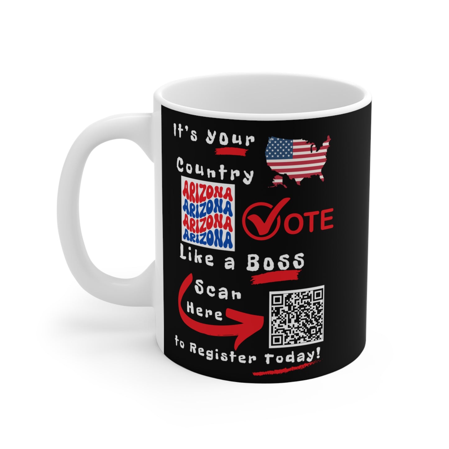 California Vote Like a Boss! Mug - Black Background