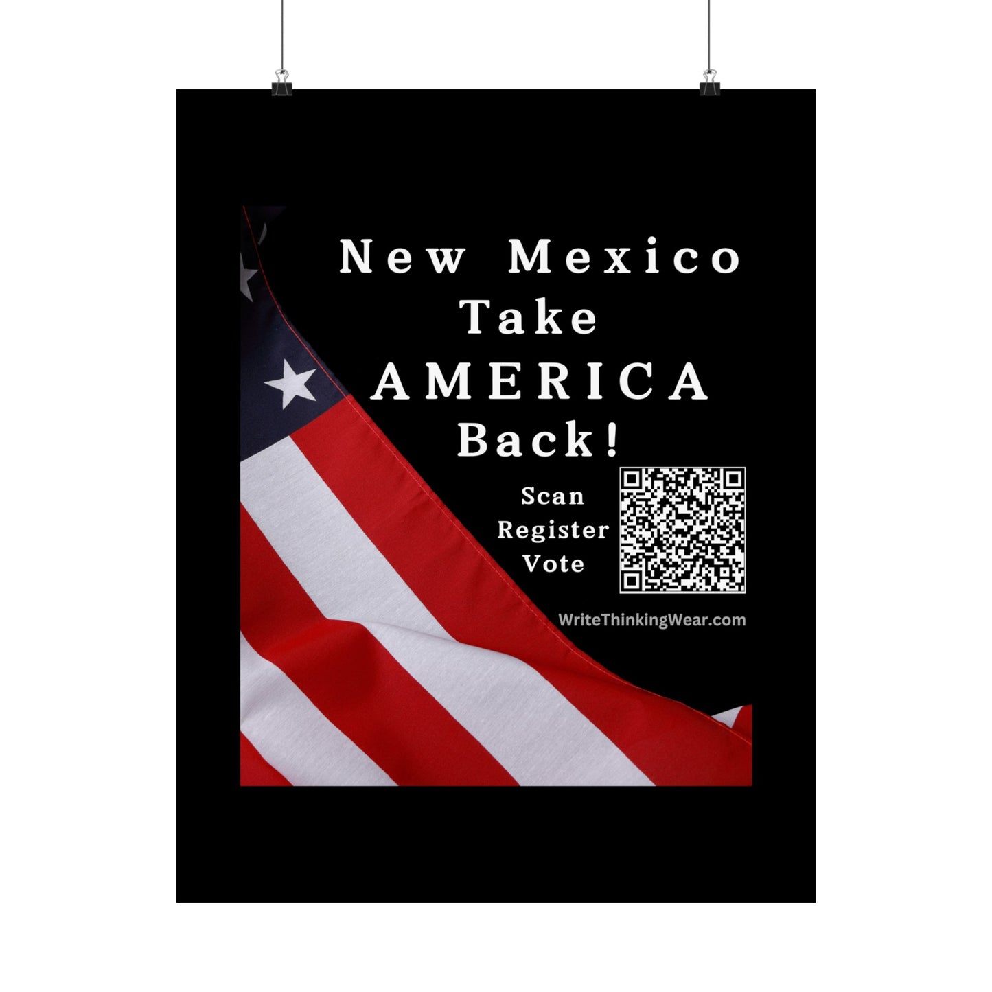 New Mexico Take America Back! Scan Register Vote Matte Vertical Poster