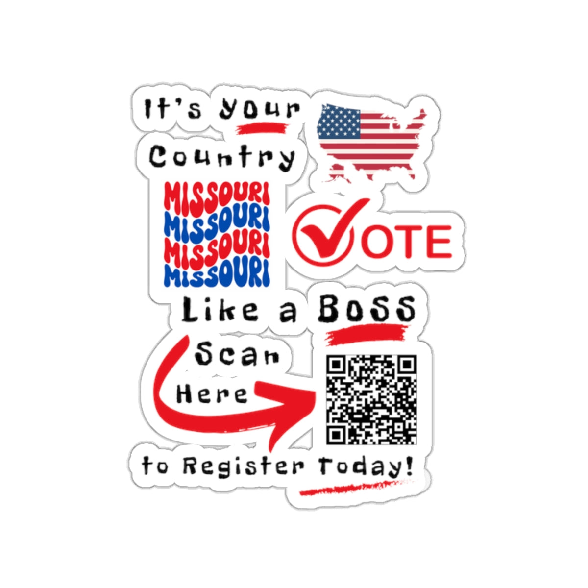 Missouri Vote Like a Boss! Kiss-Cut Stickers