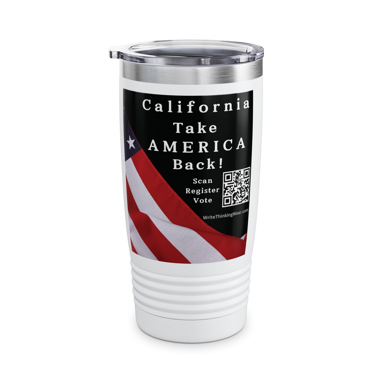 California Take America Back! Scan Register Vote Ringneck Tumbler, 20oz