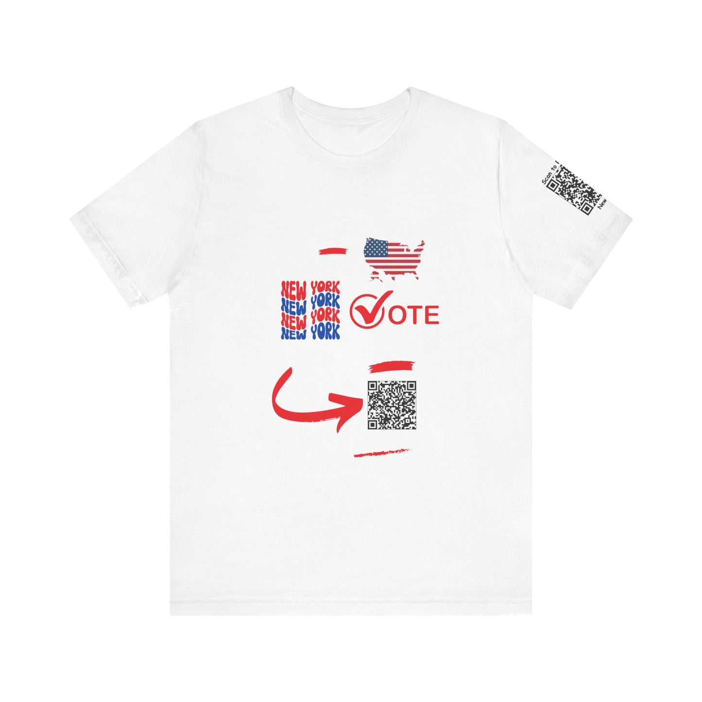 New York Vote Like a Boss! Red White 'n Blue With Sleeve QR