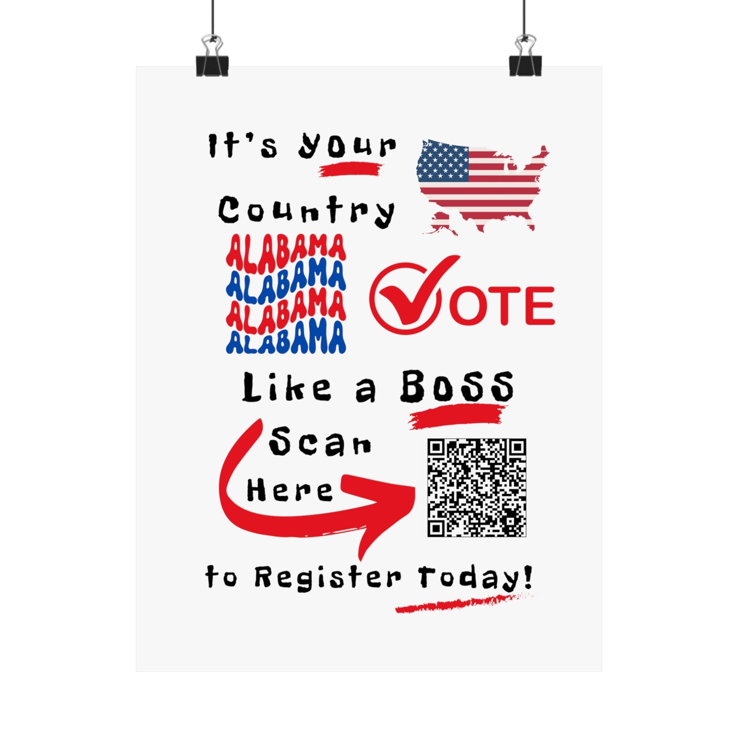 Alabama Vote Like a Boss! Matte Vertical Posters