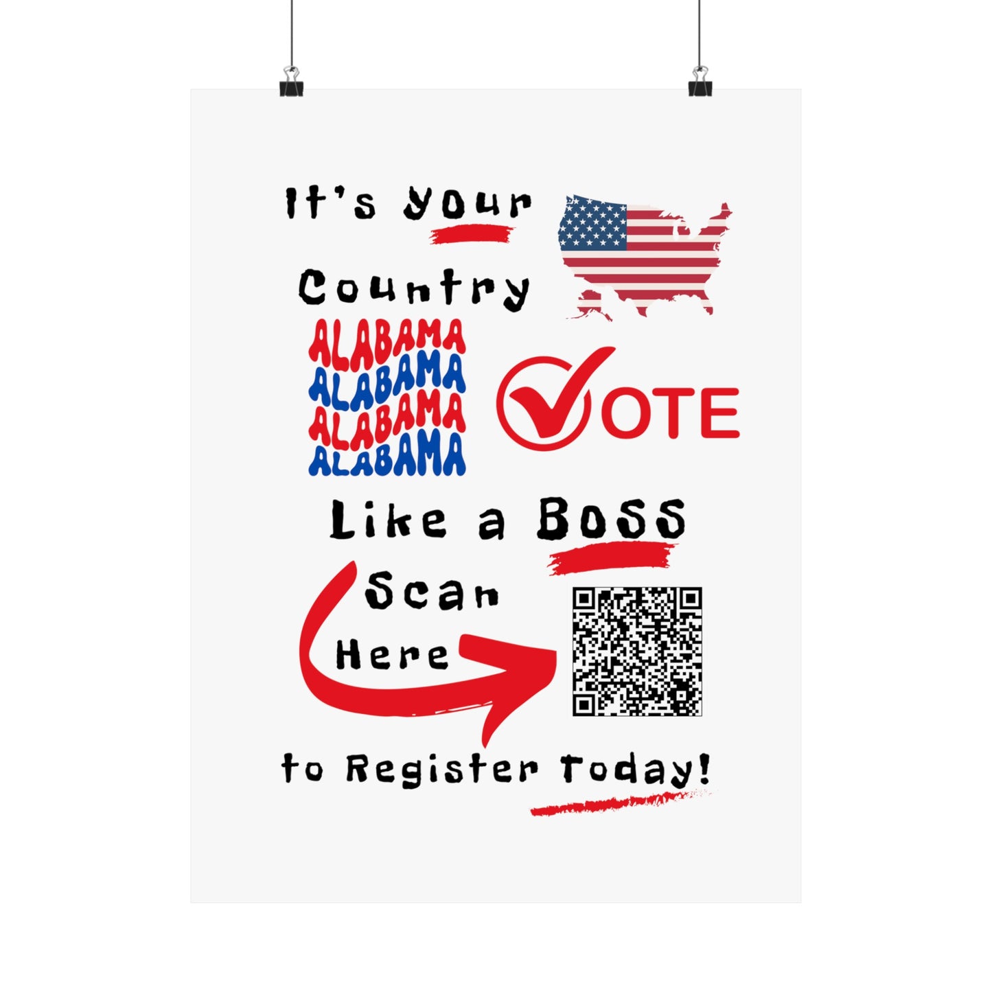 Alabama Vote Like a Boss! Matte Vertical Posters