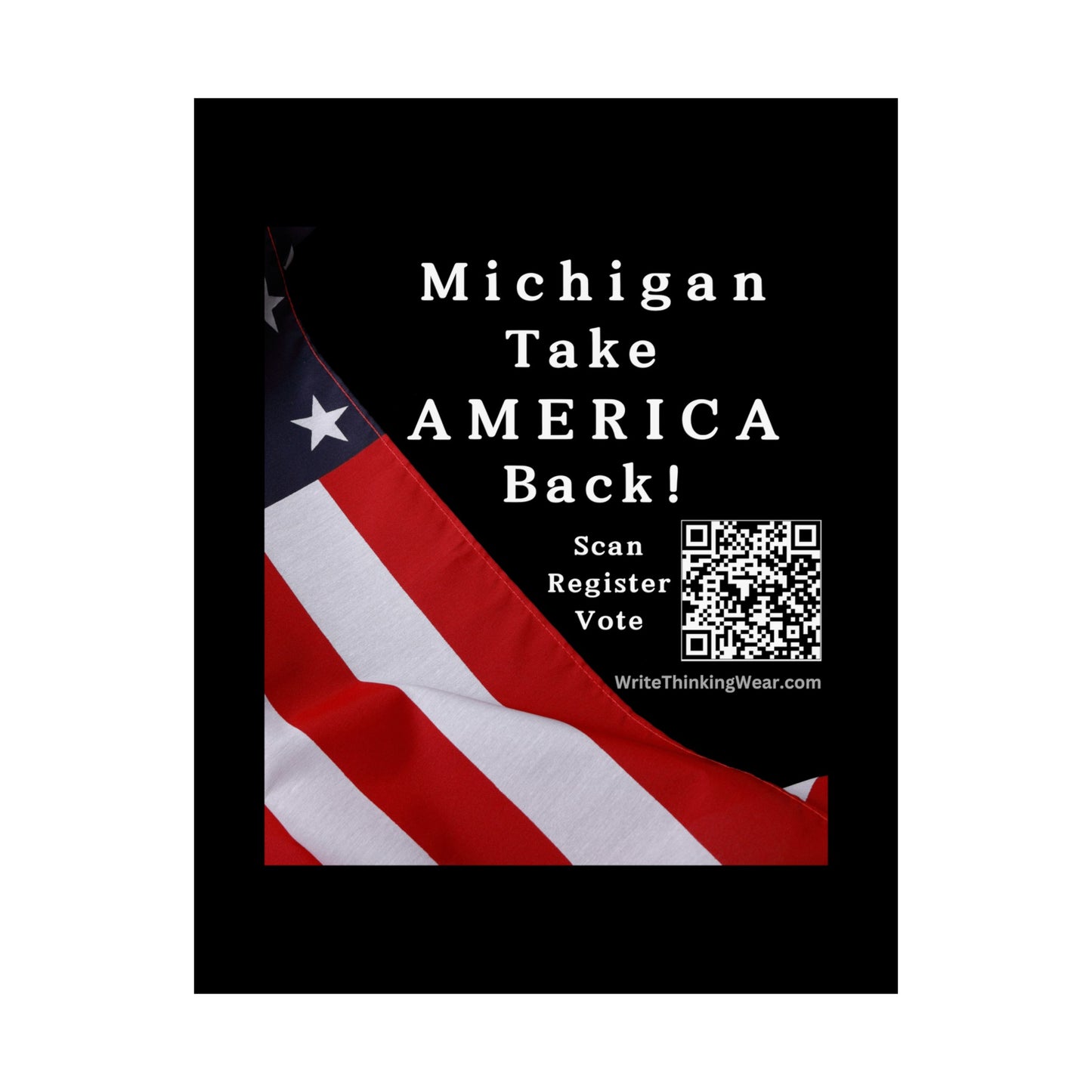 Michigan Take America Back! Scan Register Vote Matte Vertical Poster