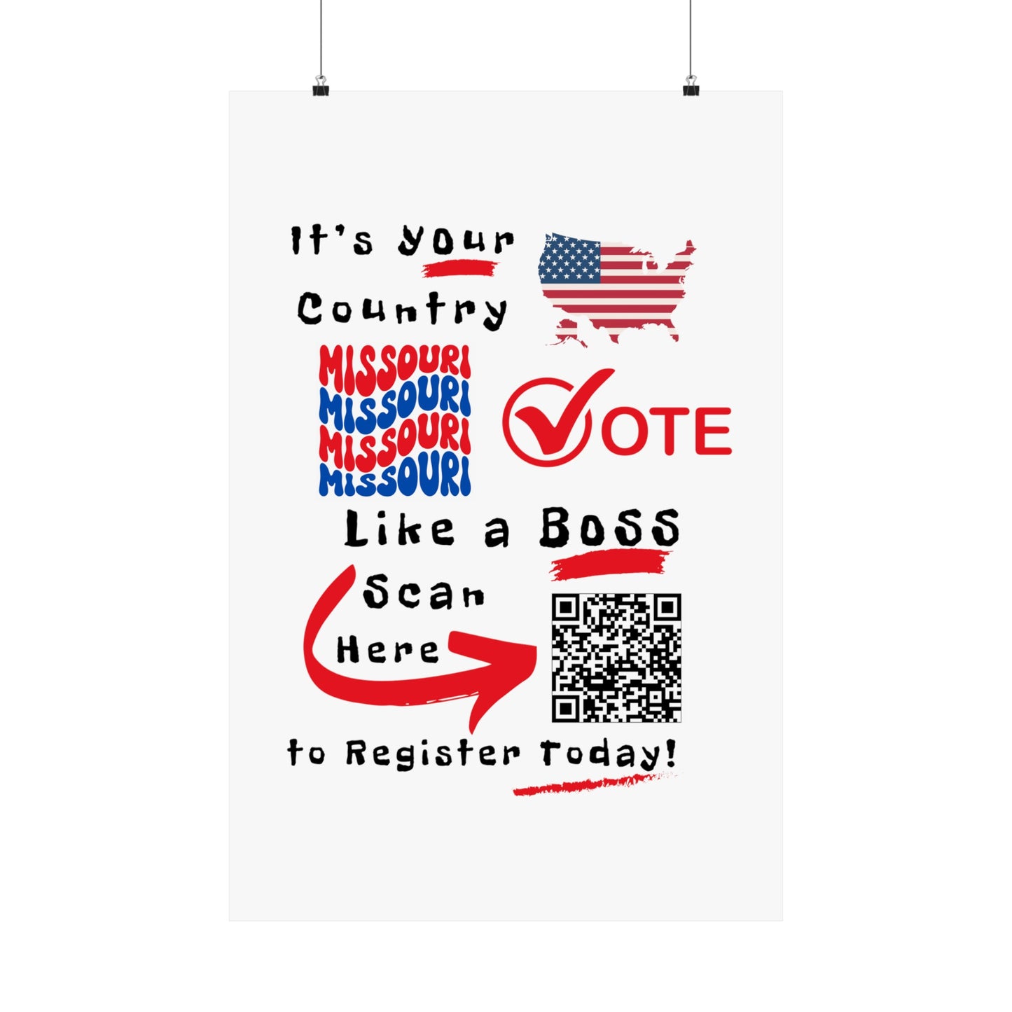 Missouri Vote Like a Boss! Matte Vertical Posters