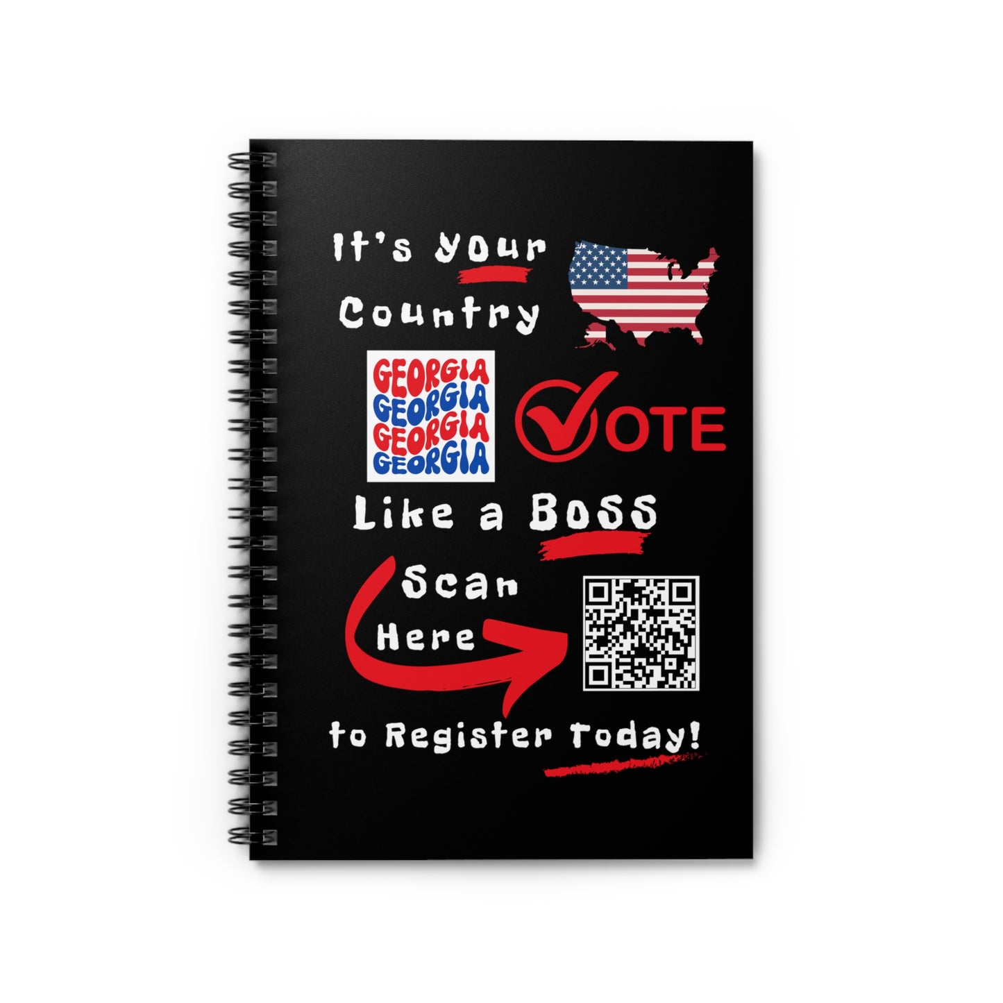 Georgia Vote Like a Boss! Spiral Notebook - Ruled Line