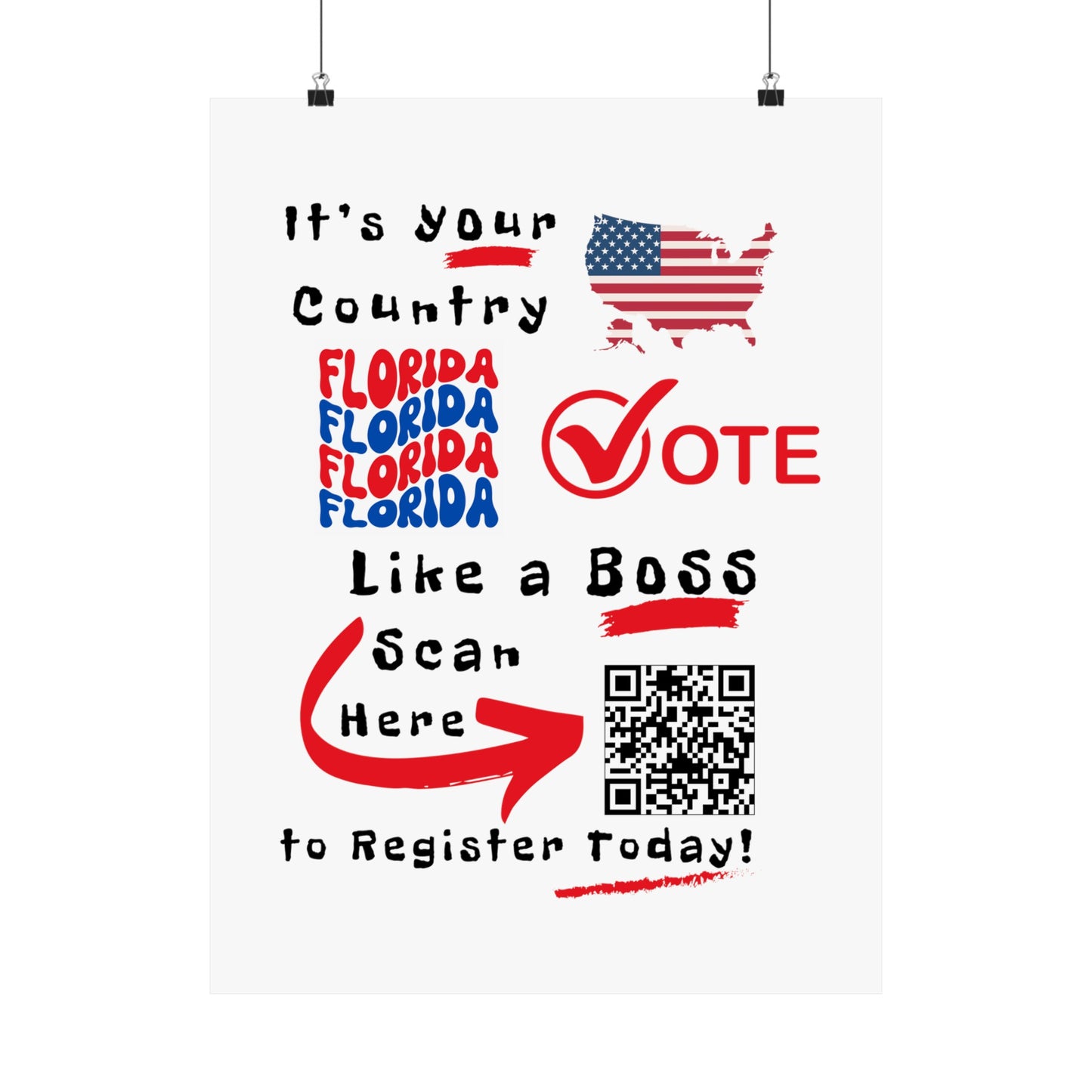 Florida Vote Like a Boss! Matte Vertical Posters