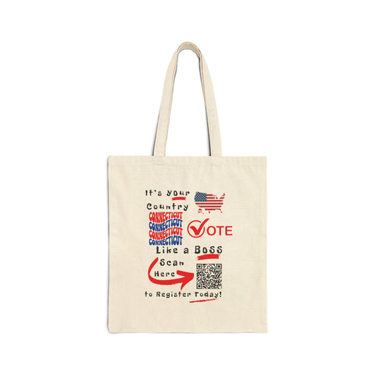 Connecticut Vote Like a Boss! Cotton Canvas Tote Bag