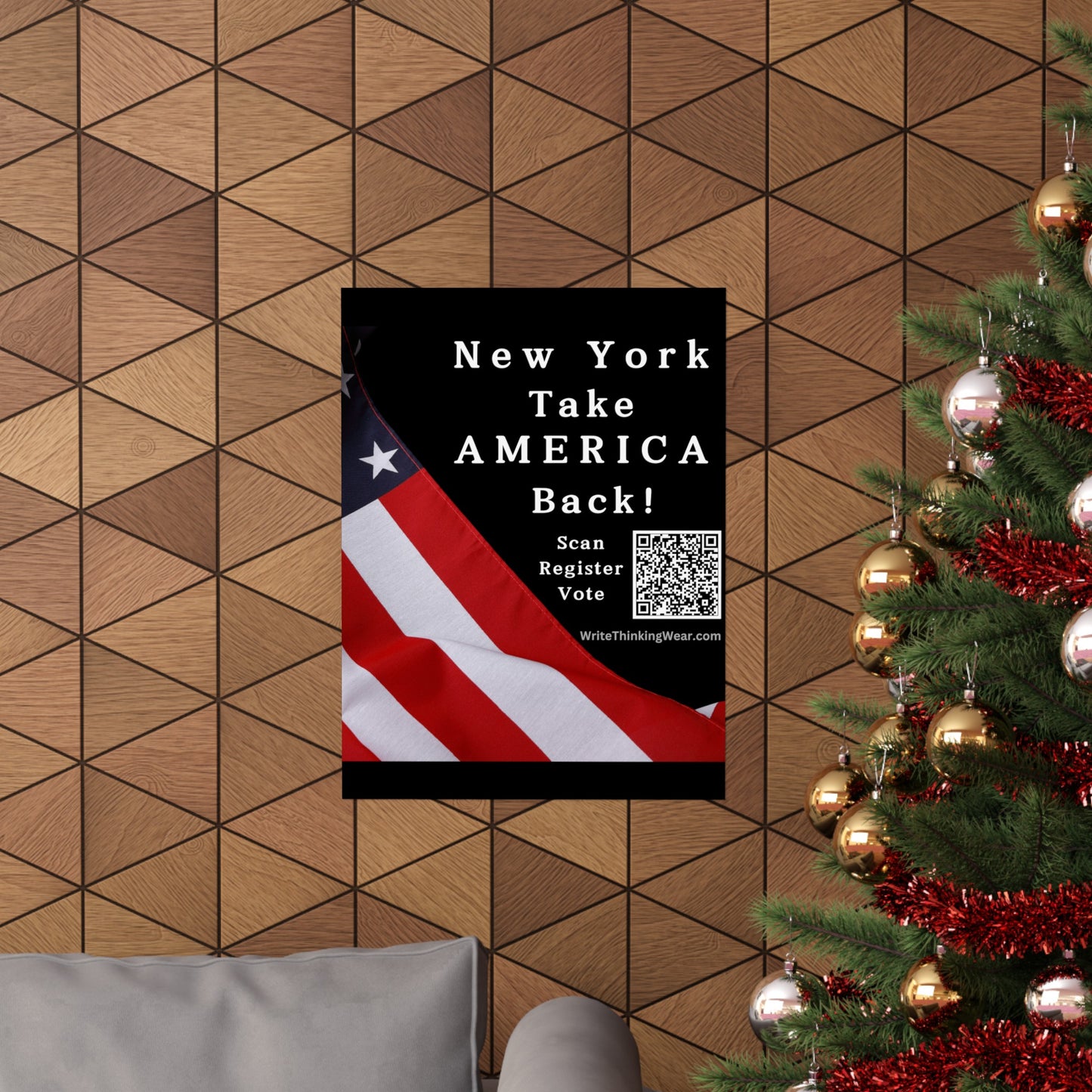 New York Take America Back! Scan Register Vote Matte Vertical Poster