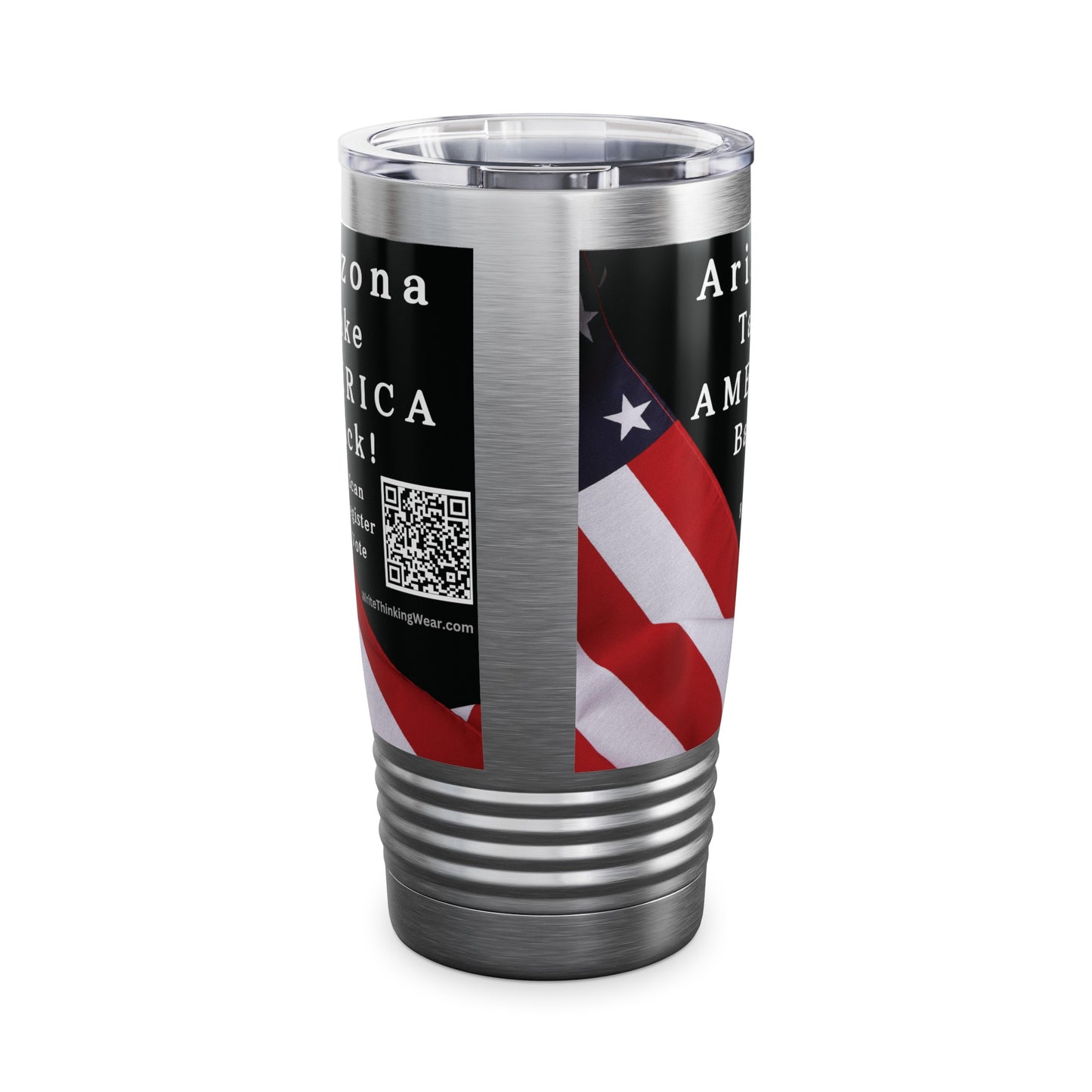 Arizona Take America Back! Scan Register Vote Ringneck Tumbler, 20oz