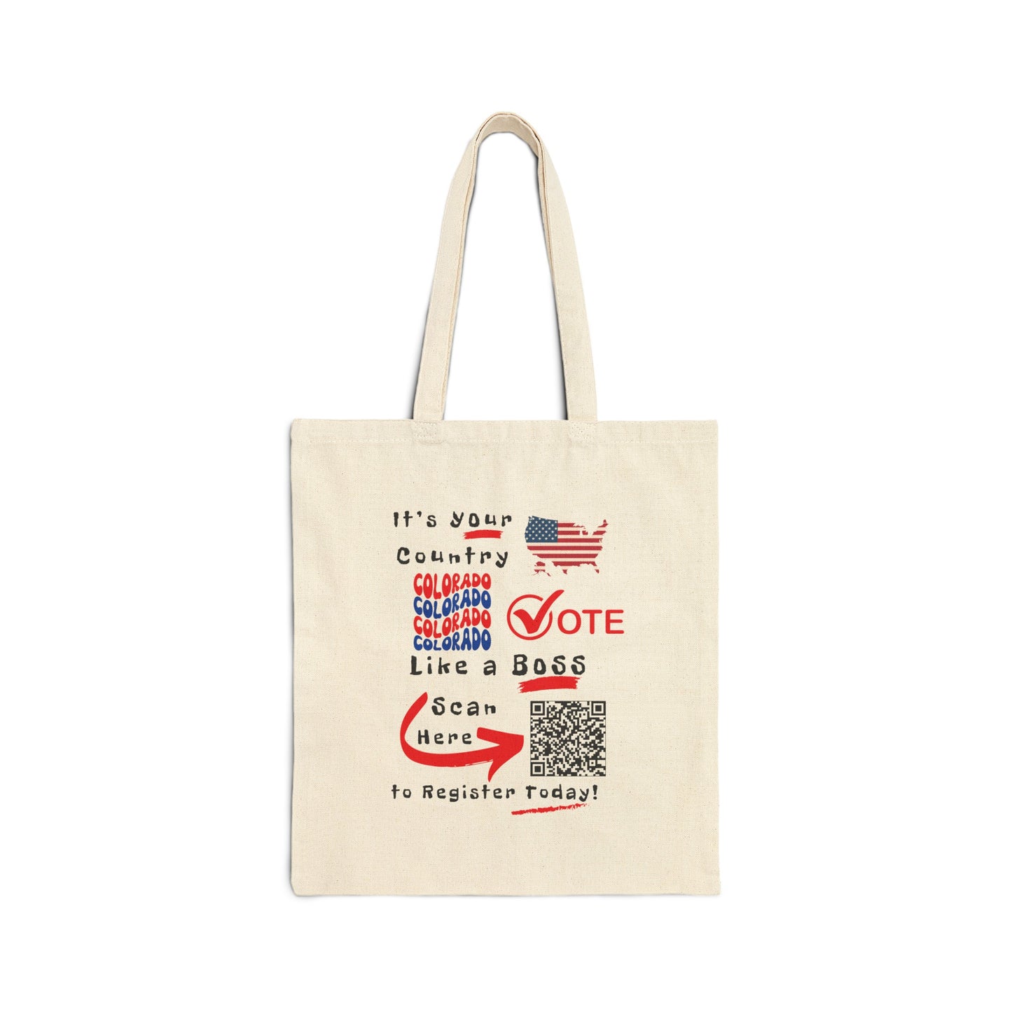 Colorado Vote Like a Boss! Cotton Canvas Tote Bag