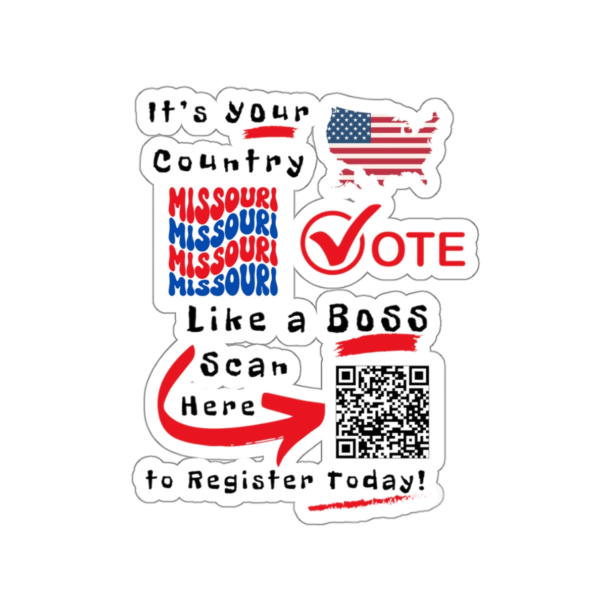 Missouri Vote Like a Boss! Kiss-Cut Stickers