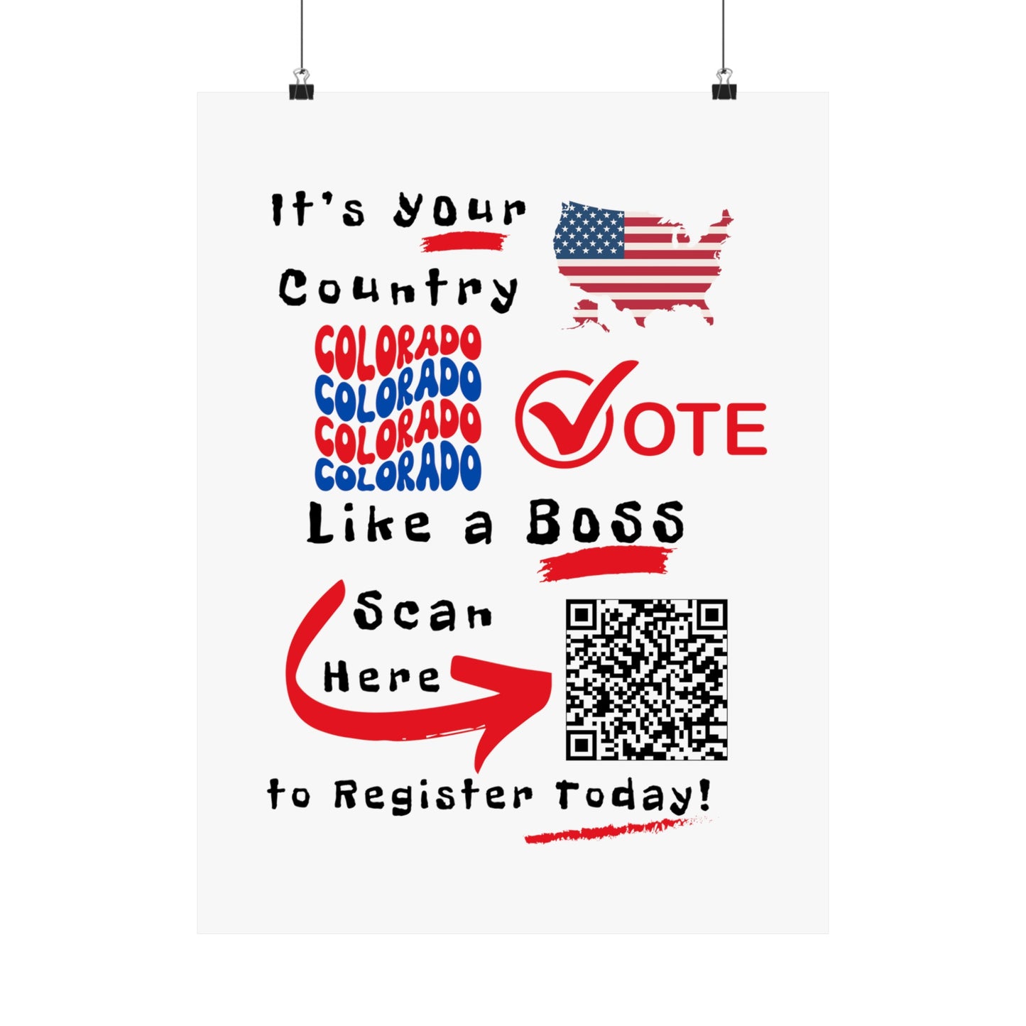 Colorado Vote Like a Boss! Matte Vertical Posters