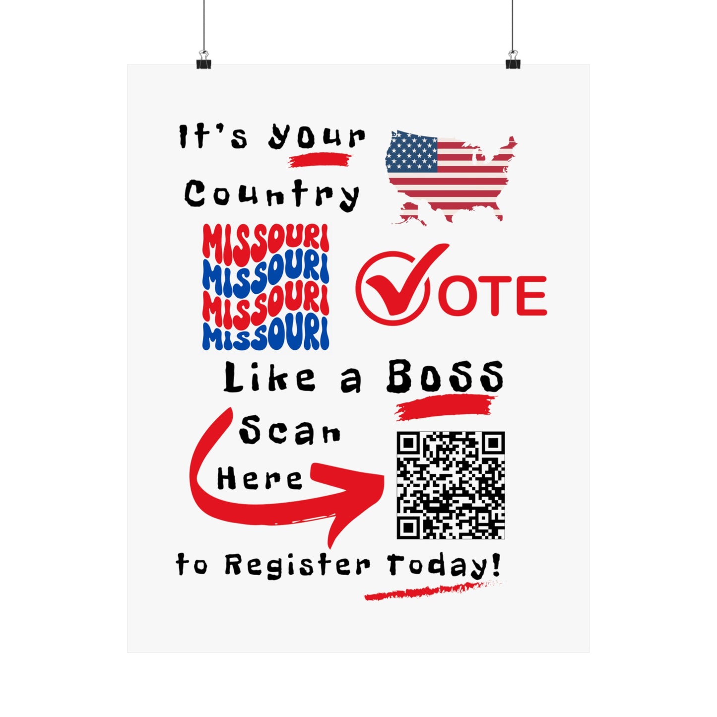 Missouri Vote Like a Boss! Matte Vertical Posters