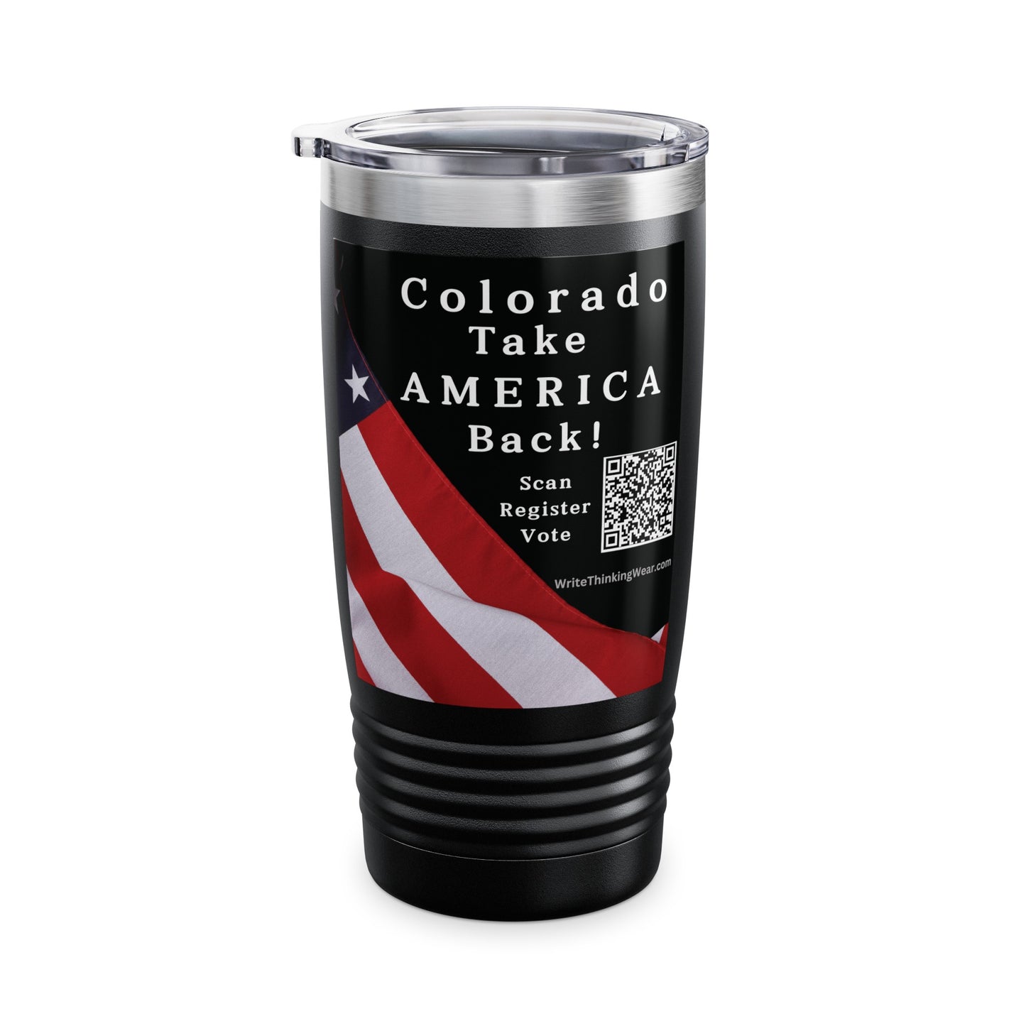 Colorado Take America Back! Scan Register Vote Ringneck Tumbler, 20oz