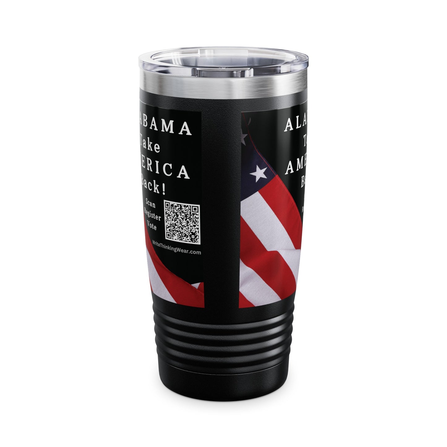 Alabama Take America Back! Scan Register Vote Ringneck Tumbler, 20oz