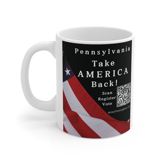 Pennsylvania Take America Back! Scan Register Vote Mug