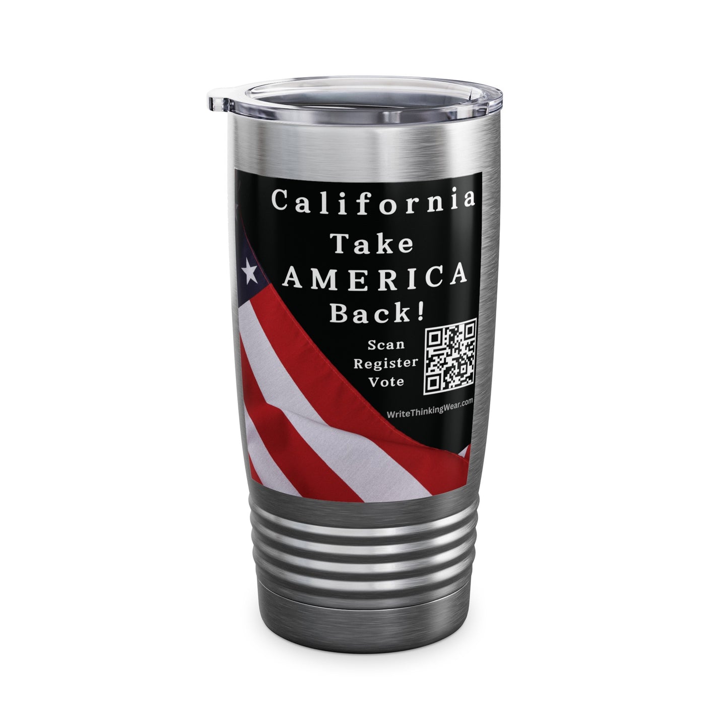 California Take America Back! Scan Register Vote Ringneck Tumbler, 20oz