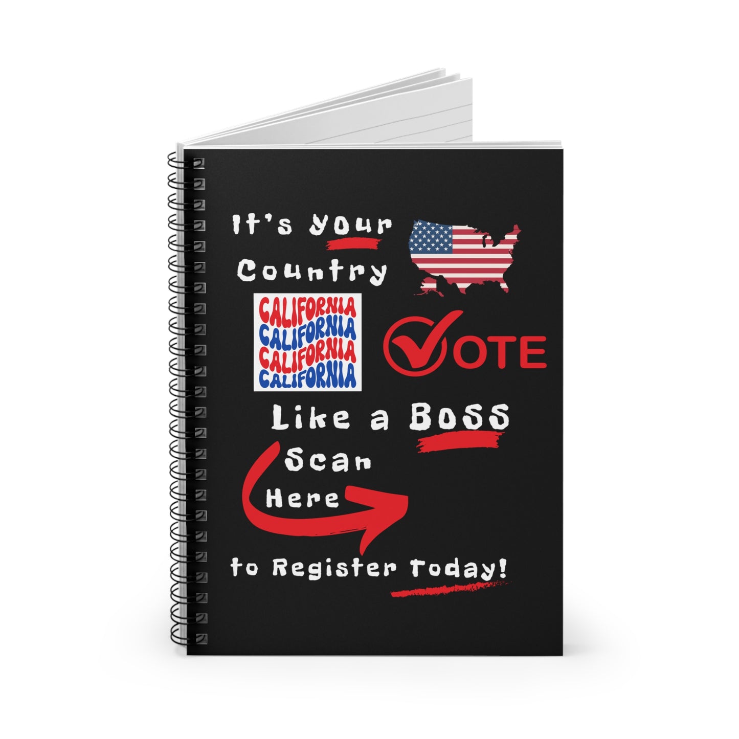 California Vote Like a Boss! Spiral Notebook - Ruled Line