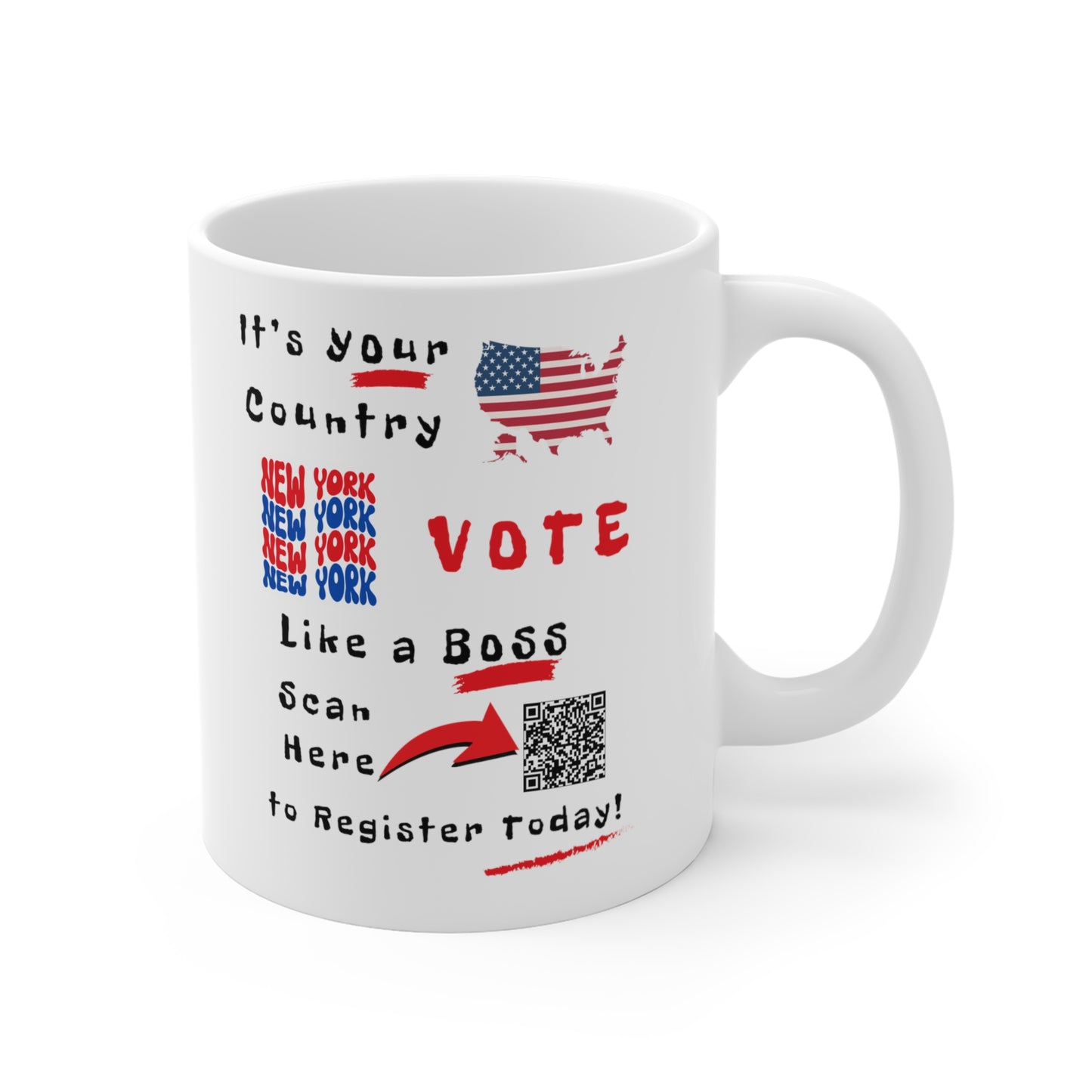 Vote Like a Boss New York Mug 11oz