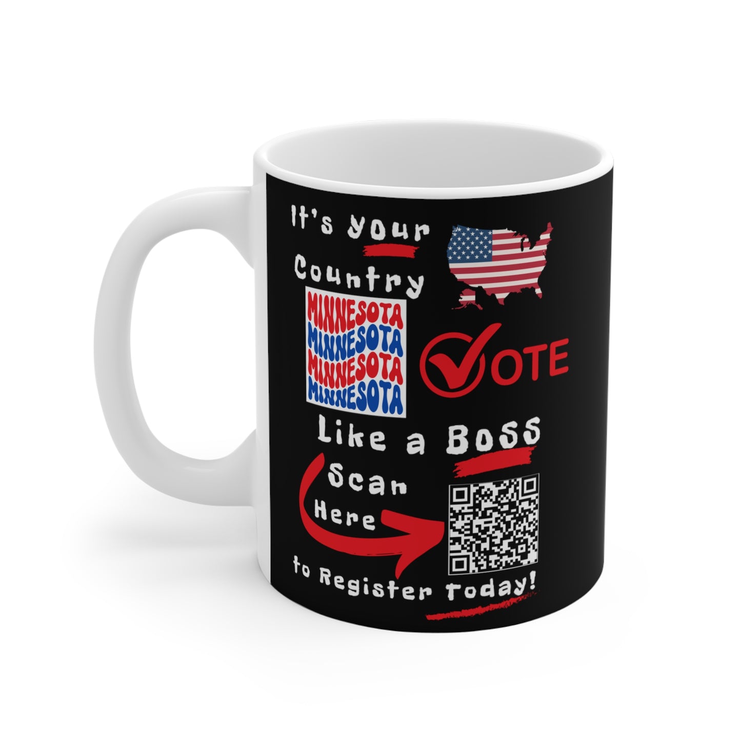 Minnesota Vote Like a Boss! Mug - Black Background